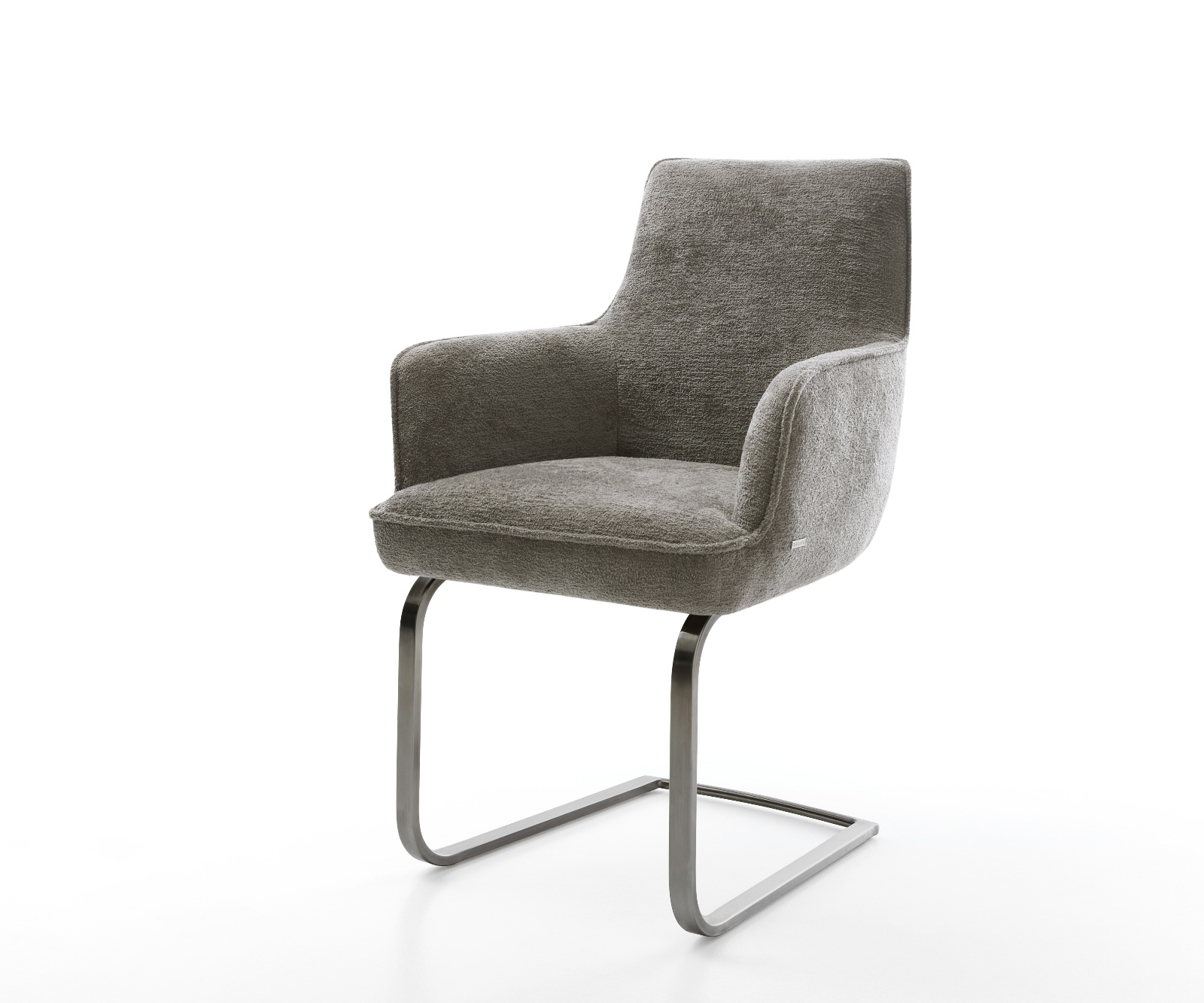 Jídelní židle Heira-Flex s područkami bouclé měkký tmavě béžová jídelní židle plochá grafit taštičkové pružiny