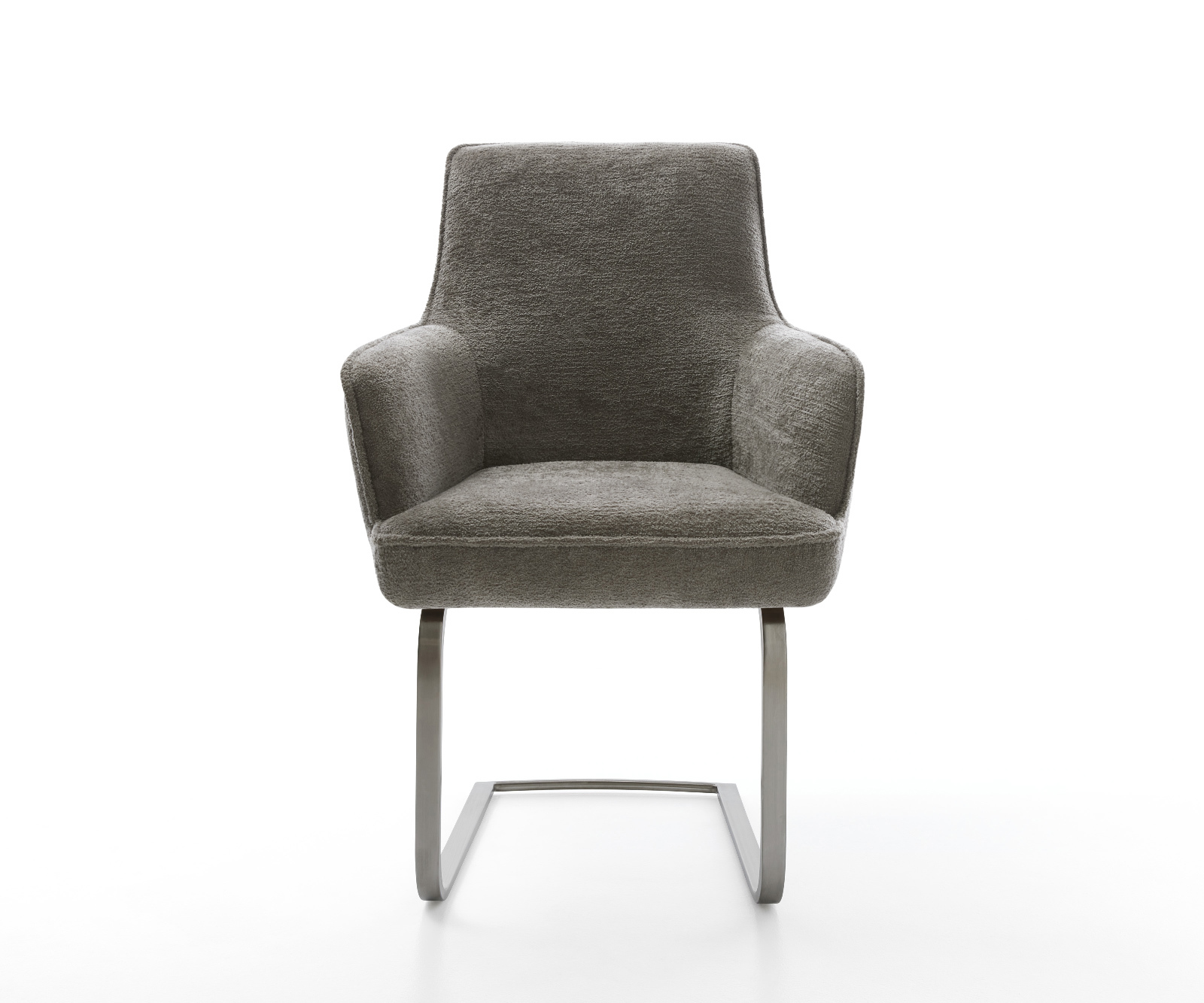 Jídelní židle Heira-Flex s područkami bouclé měkký tmavě béžová jídelní židle plochá grafit taštičkové pružiny - Obrázek 2