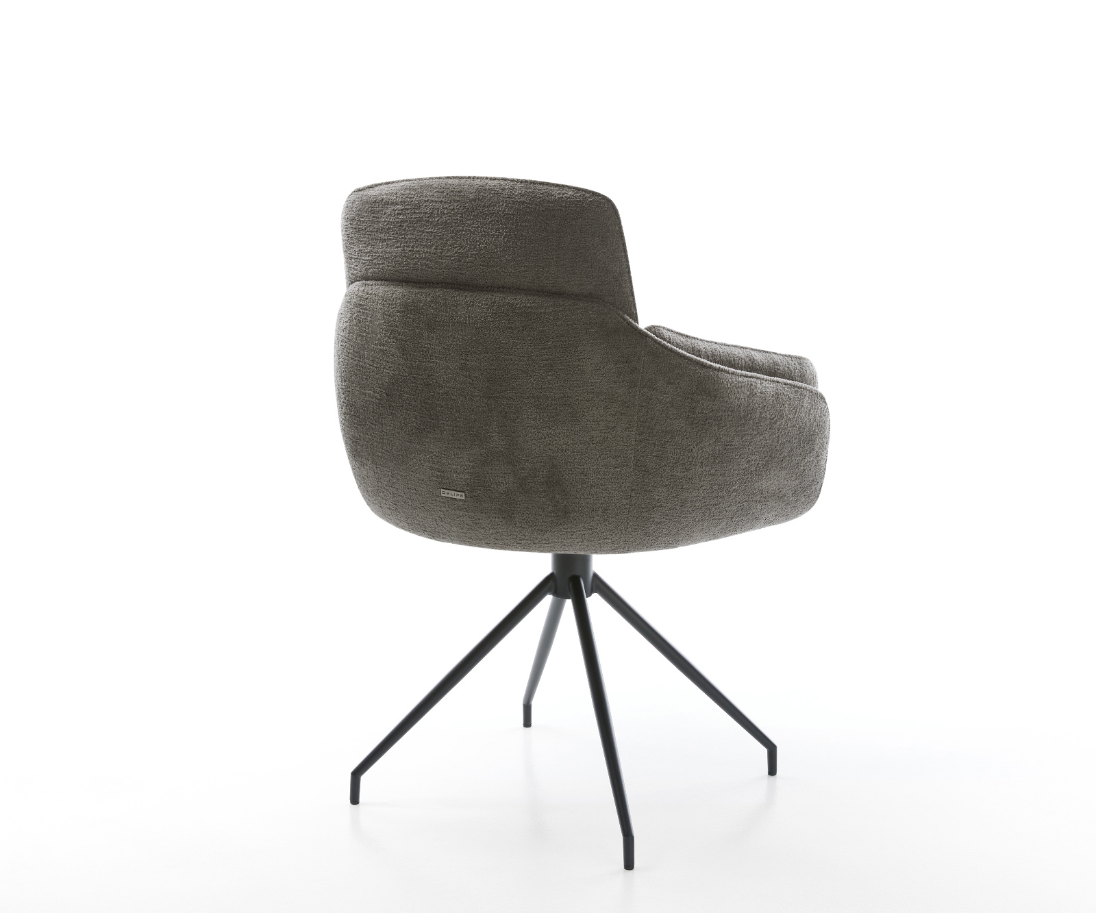 Jídelní židle Luan-Flex s područkami bouclé měkký tmavě béžová křížová podnož zúžená černá - Obrázek 5