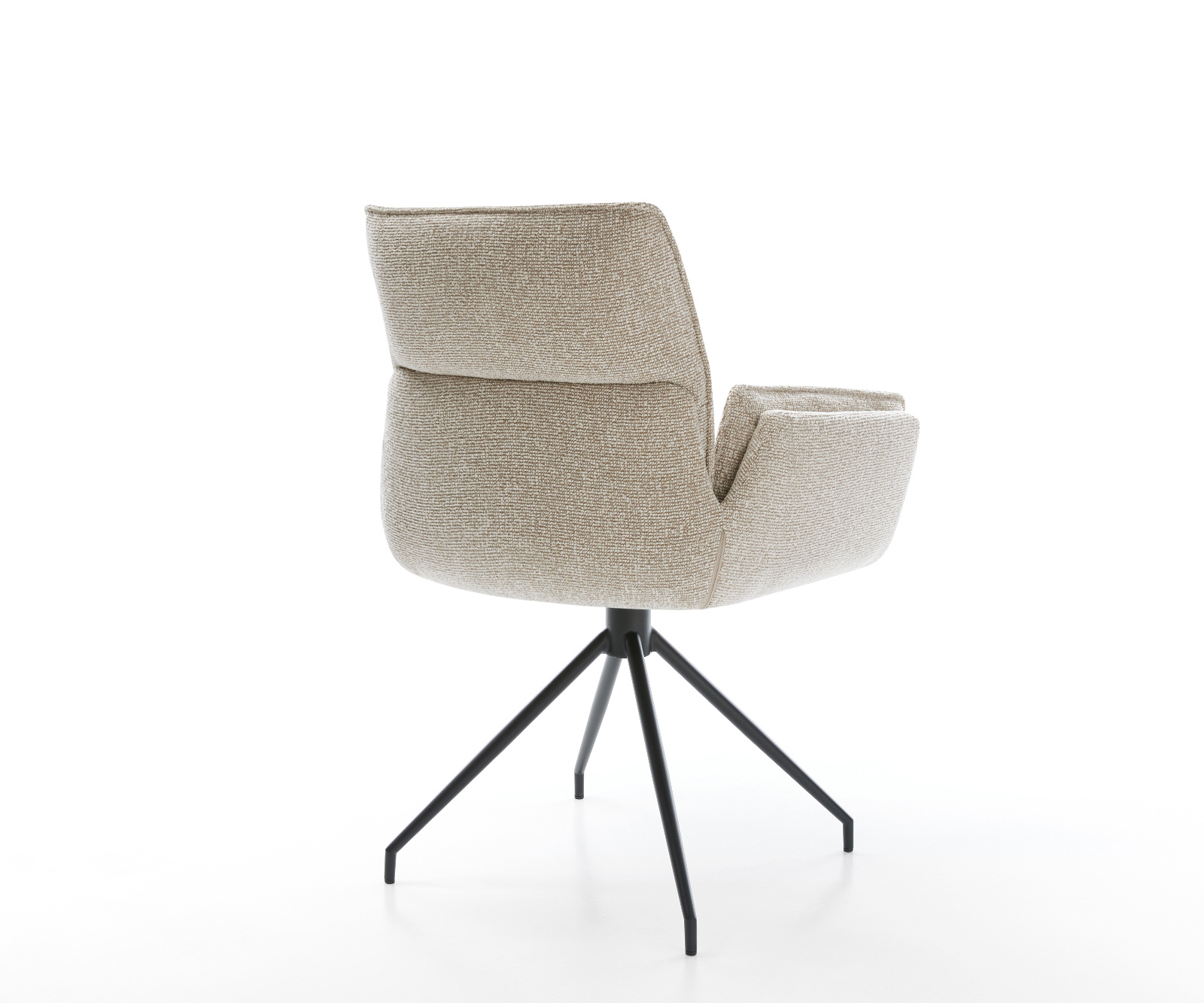 Jídelní židle Nela-Flex látka Měkký béžová křížová podnož zúžená černá - Obrázek 5