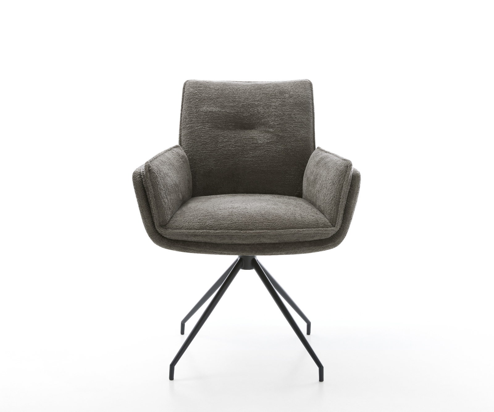 Jídelní židle Nela-Flex bouclé měkký tmavě béžová křížová podnož zúžená černá - Obrázek 2