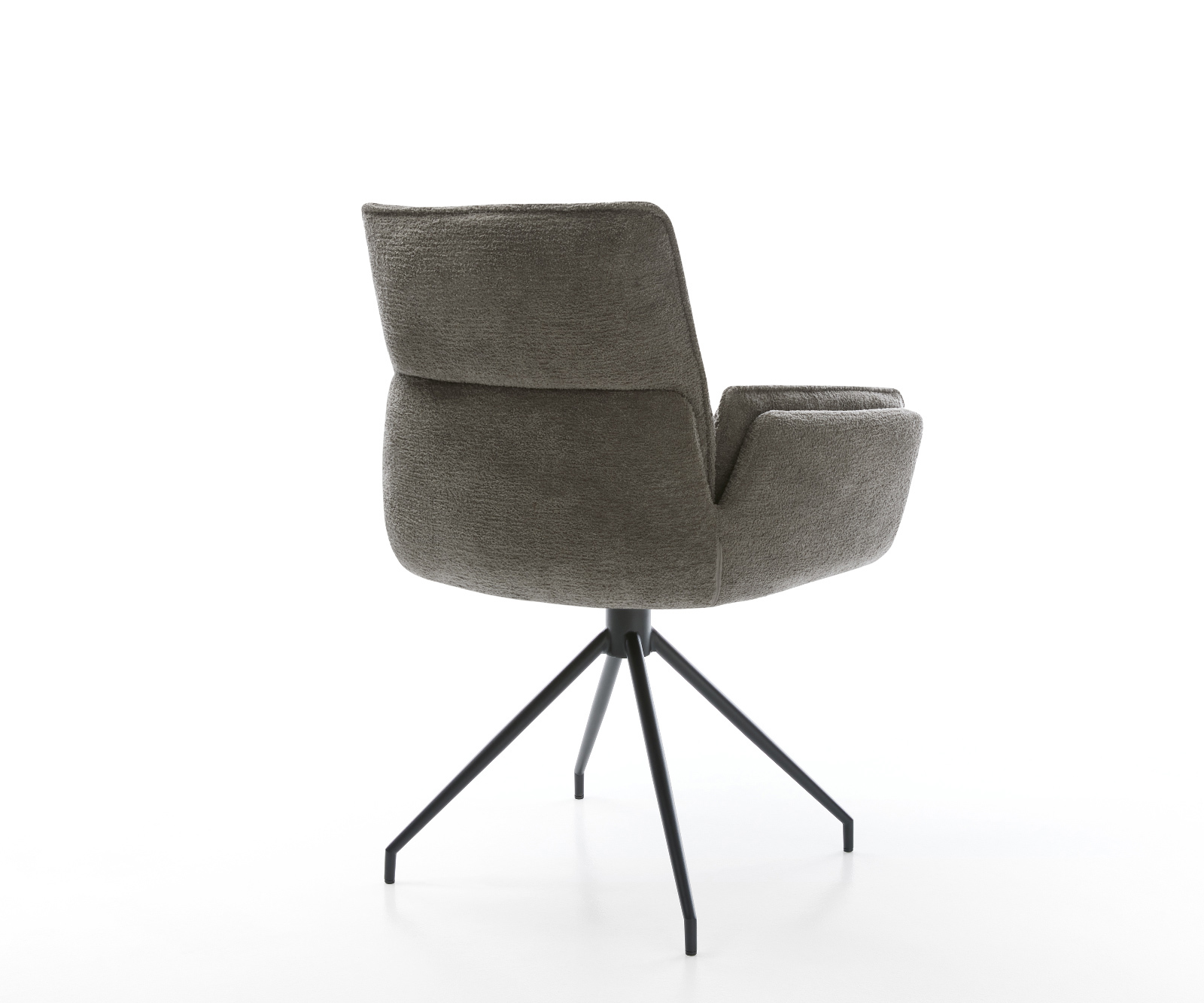 Jídelní židle Nela-Flex bouclé měkký tmavě béžová křížová podnož zúžená černá - Obrázek 5