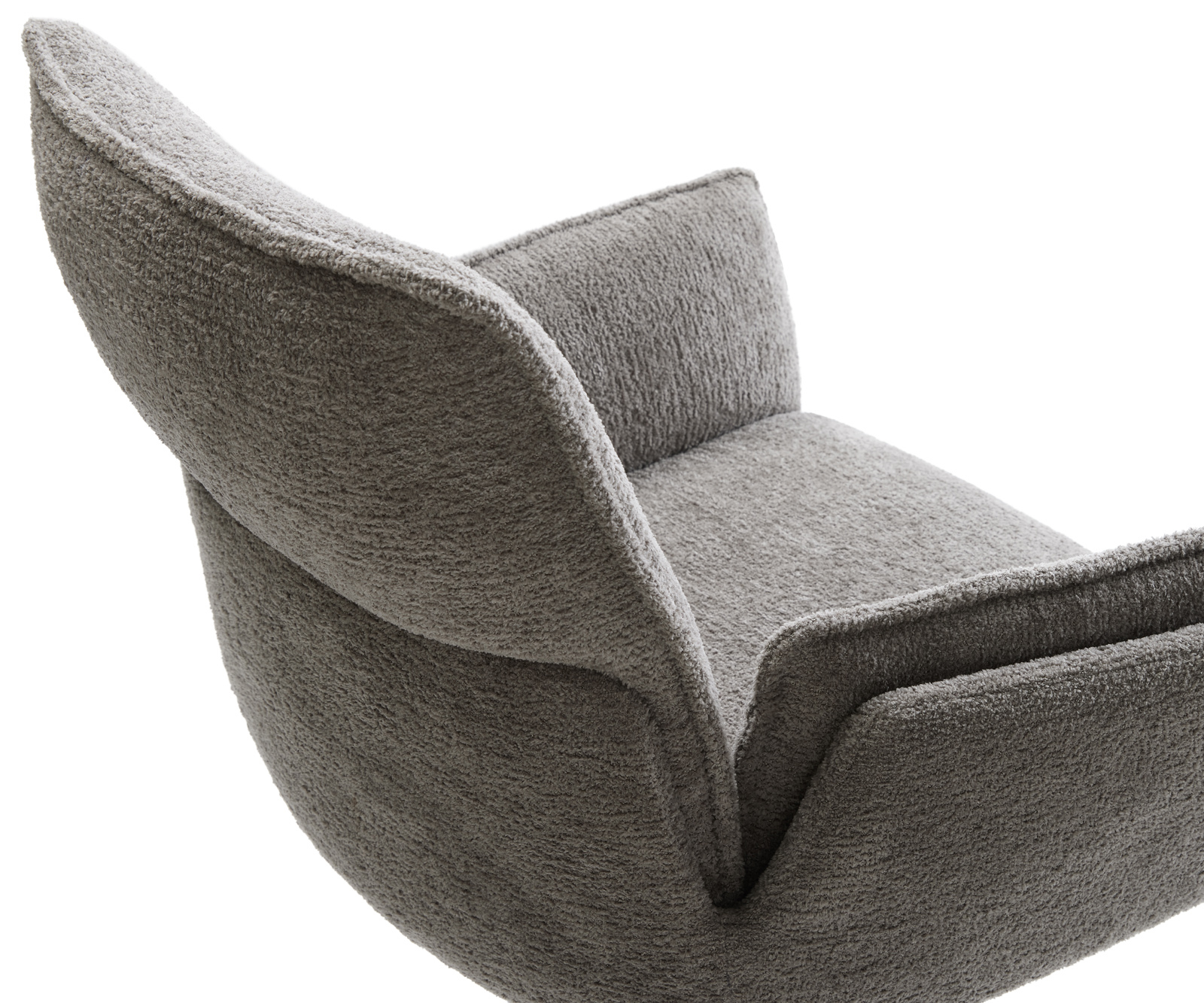 Jídelní židle Nela-Flex bouclé měkký tmavě béžová křížová podnož zúžená nerezová ocel - Obrázek 4