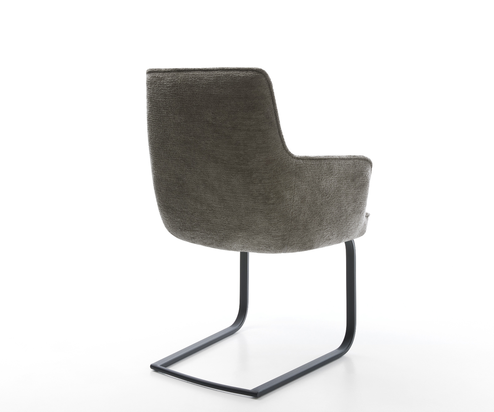 Jídelní židle Heira-Flex s područkami bouclé měkký tmavě béžová konzolová podnož plochá černá taštičkové pružiny - Obrázek 5