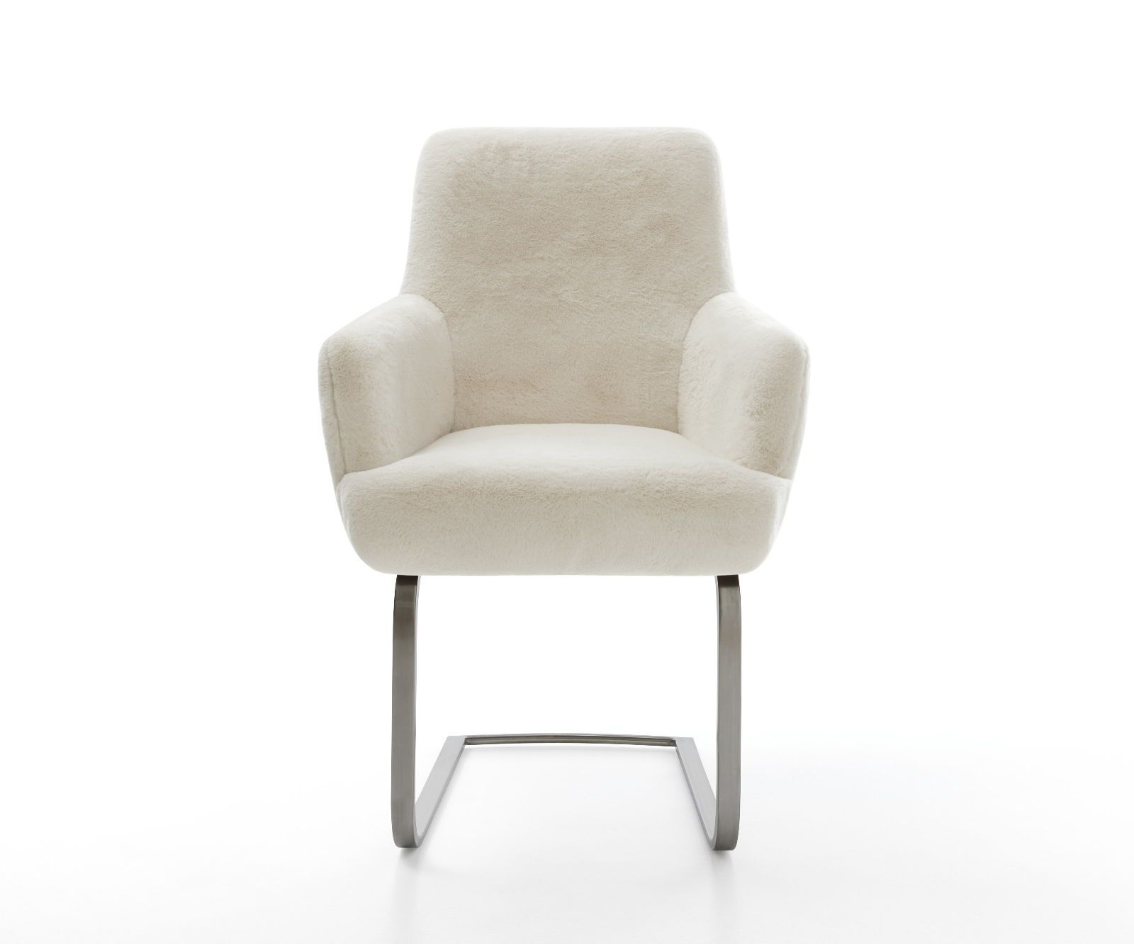 Jídelní židle Heira-Flex s područkami plyšový manšestr krémově bílá jídelní židle plochá antracitová taštičkové pružiny - Obrázek 2