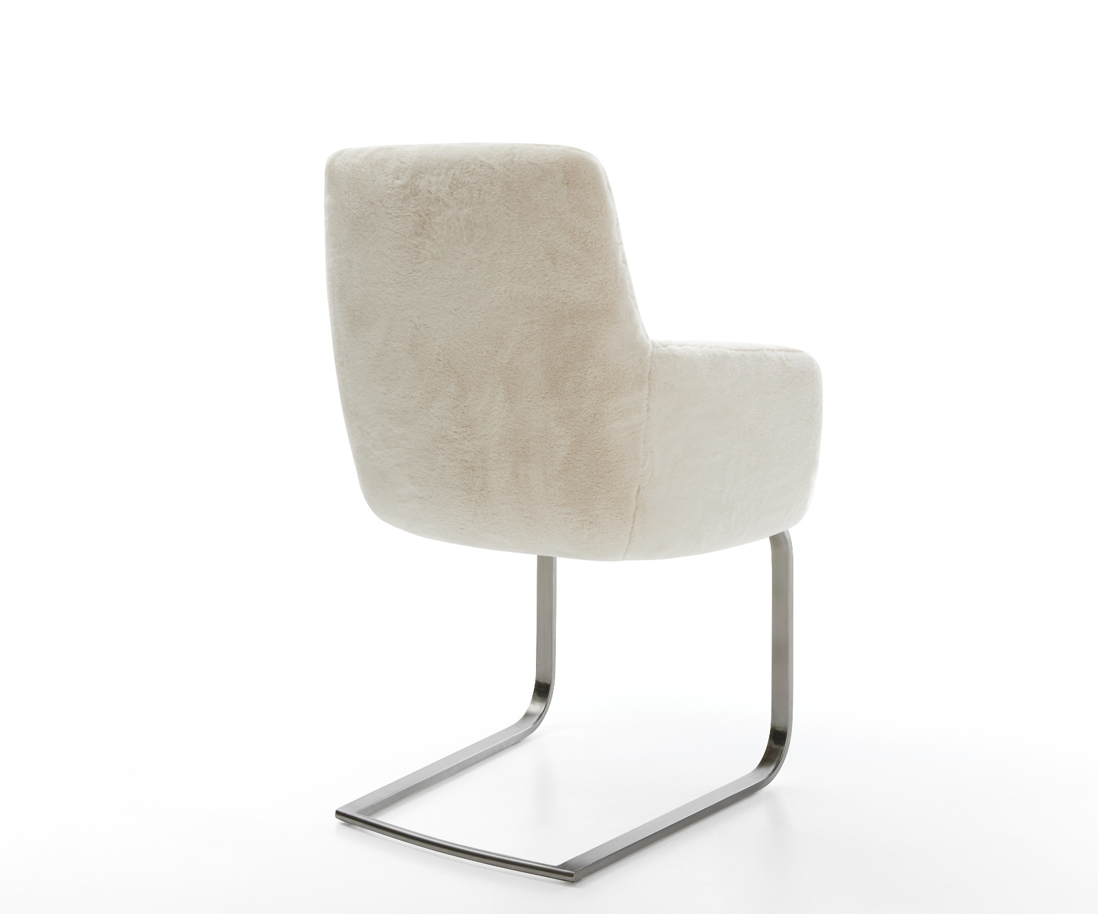 Jídelní židle Heira-Flex s područkami plyšový manšestr krémově bílá jídelní židle plochá antracitová taštičkové pružiny - Obrázek 5