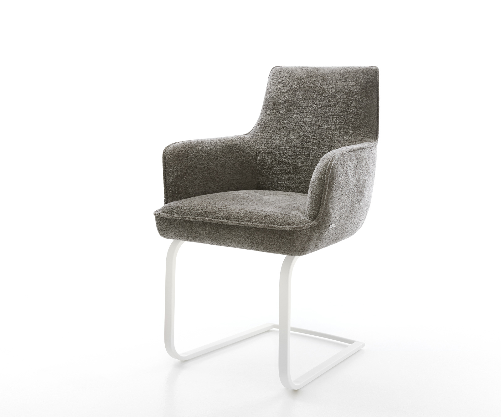 Jídelní židle Heira-Flex s područkami bouclé měkký tmavě béžová jídelní židle plochá bílá taštičkové pružiny