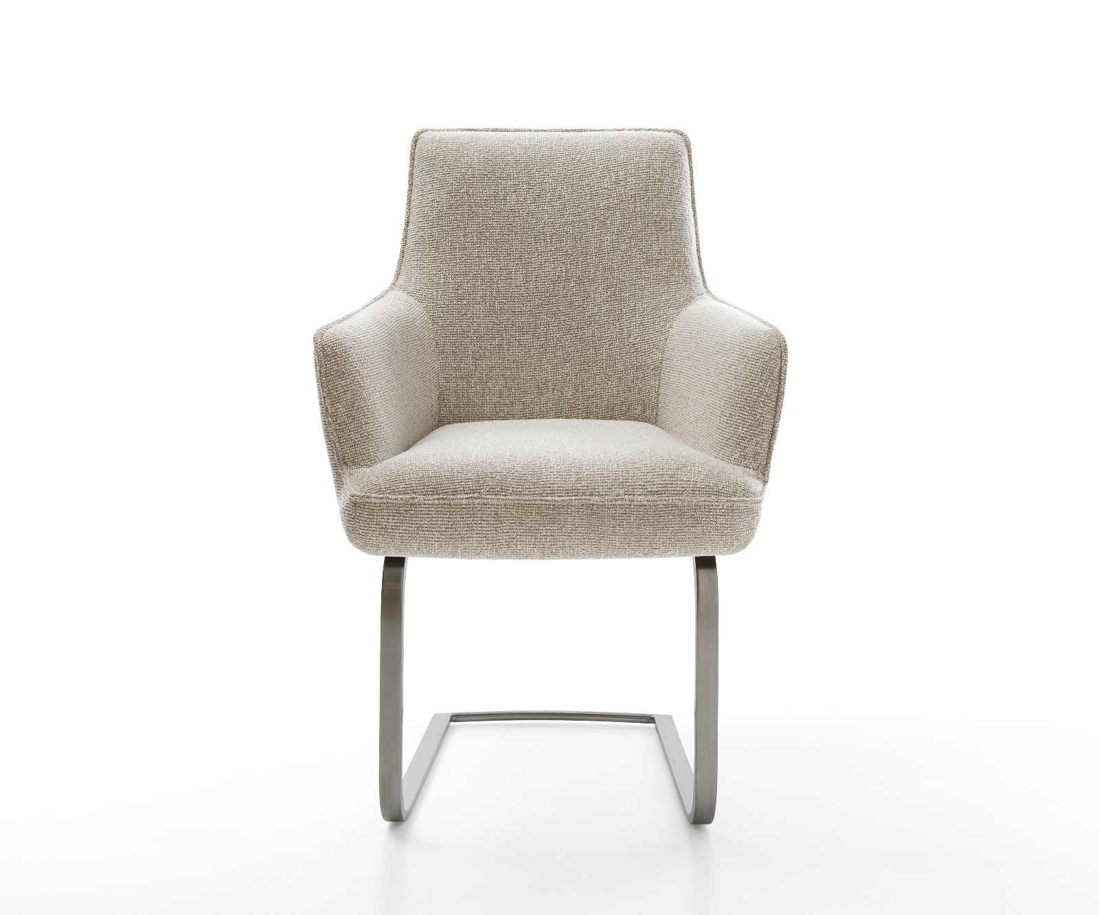 Jídelní židle Heira-Flex s područkami tkanina Měkký béžová jídelní židle plochá grafit taštičkové pružiny - Obrázek 2