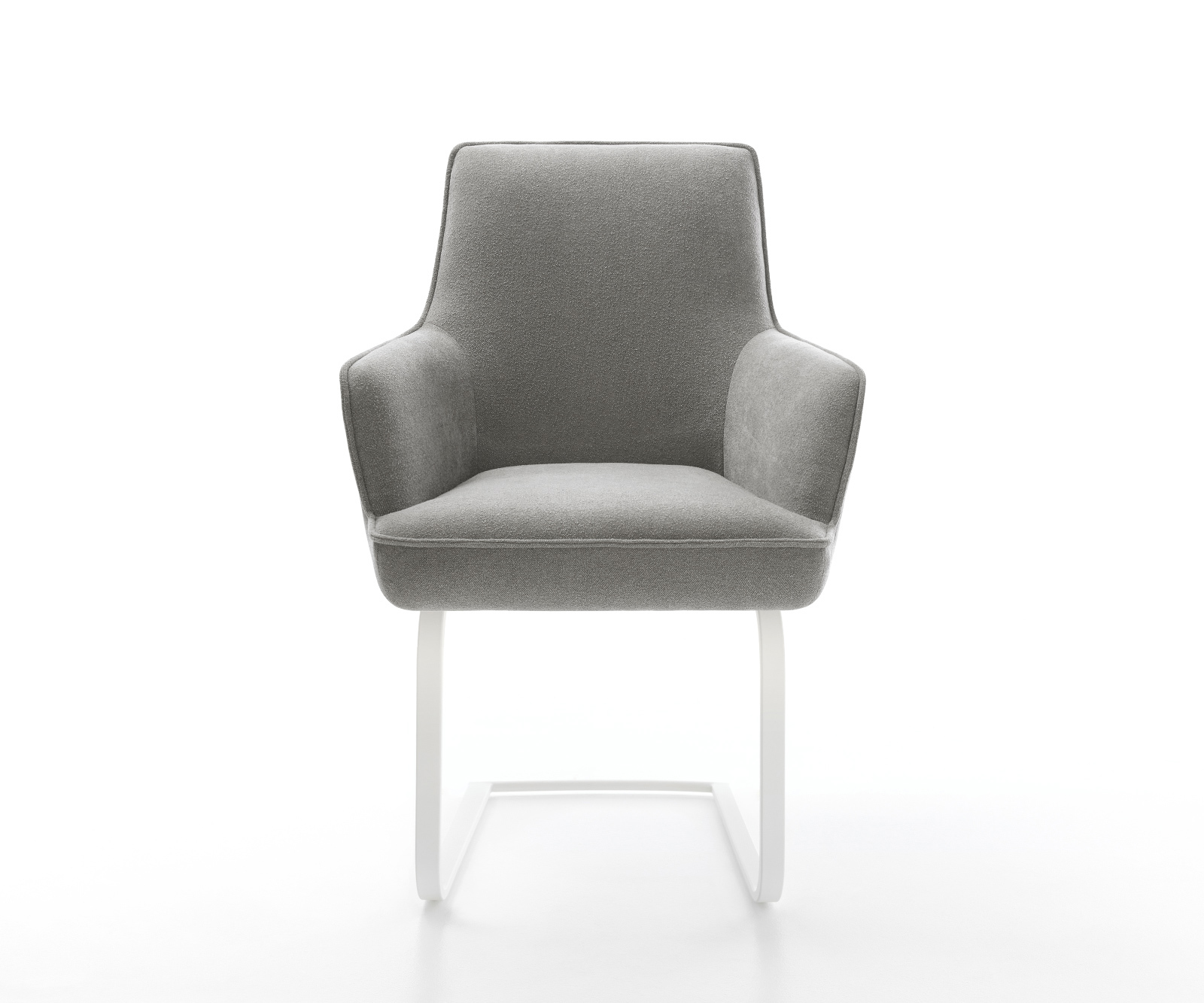 Jídelní židle Heira-Flex s područkami strukturovaná látka Měkký šedá jídelní židle plochá bílá taštičkové pružiny - Obrázek 2