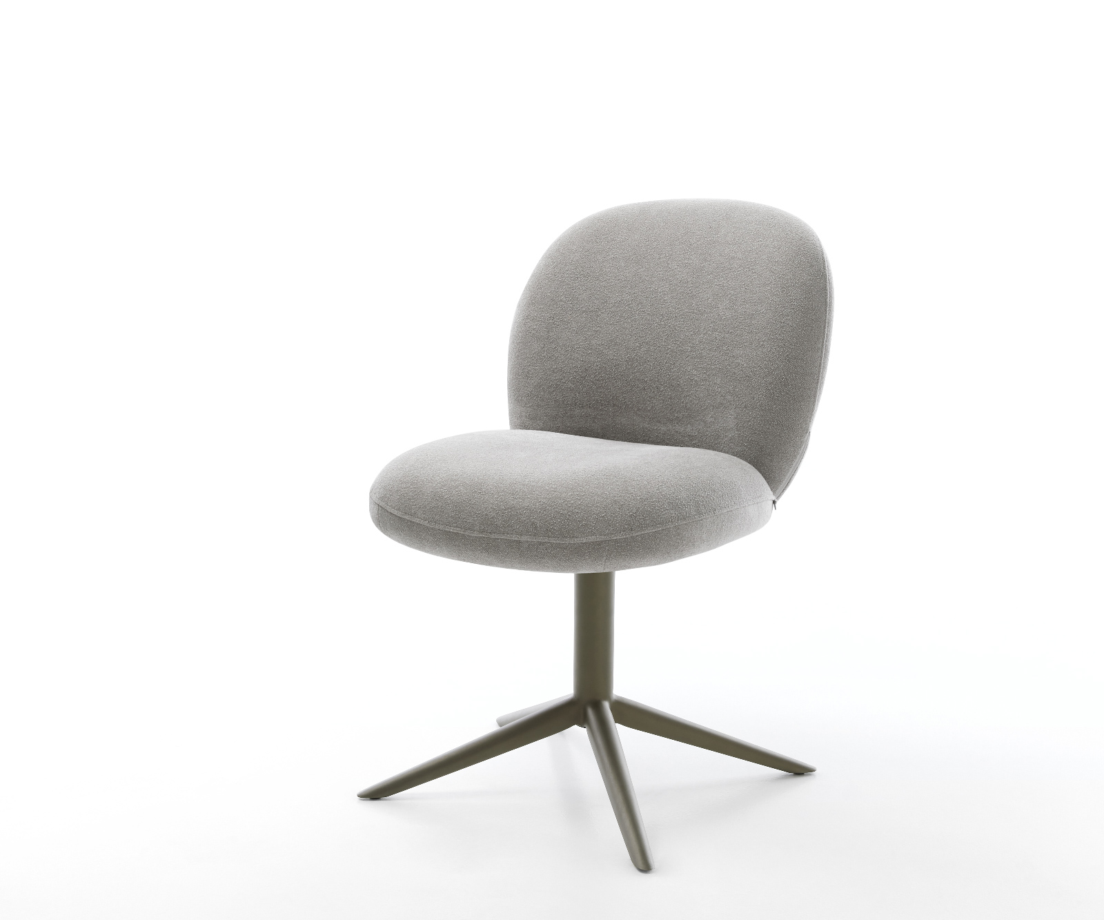 Jídelní židle Nube-Flex potah ze strukturované látky měkký šedý podnož kříž titanová barva 360° otočný houpací funkce taštičkové pružiny