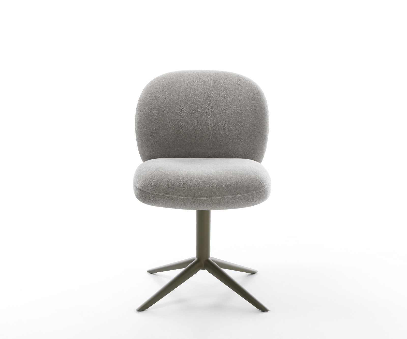 Jídelní židle Nube-Flex potah ze strukturované látky měkký šedý podnož kříž titanová barva 360° otočný houpací funkce taštičkové pružiny - Obrázek 2