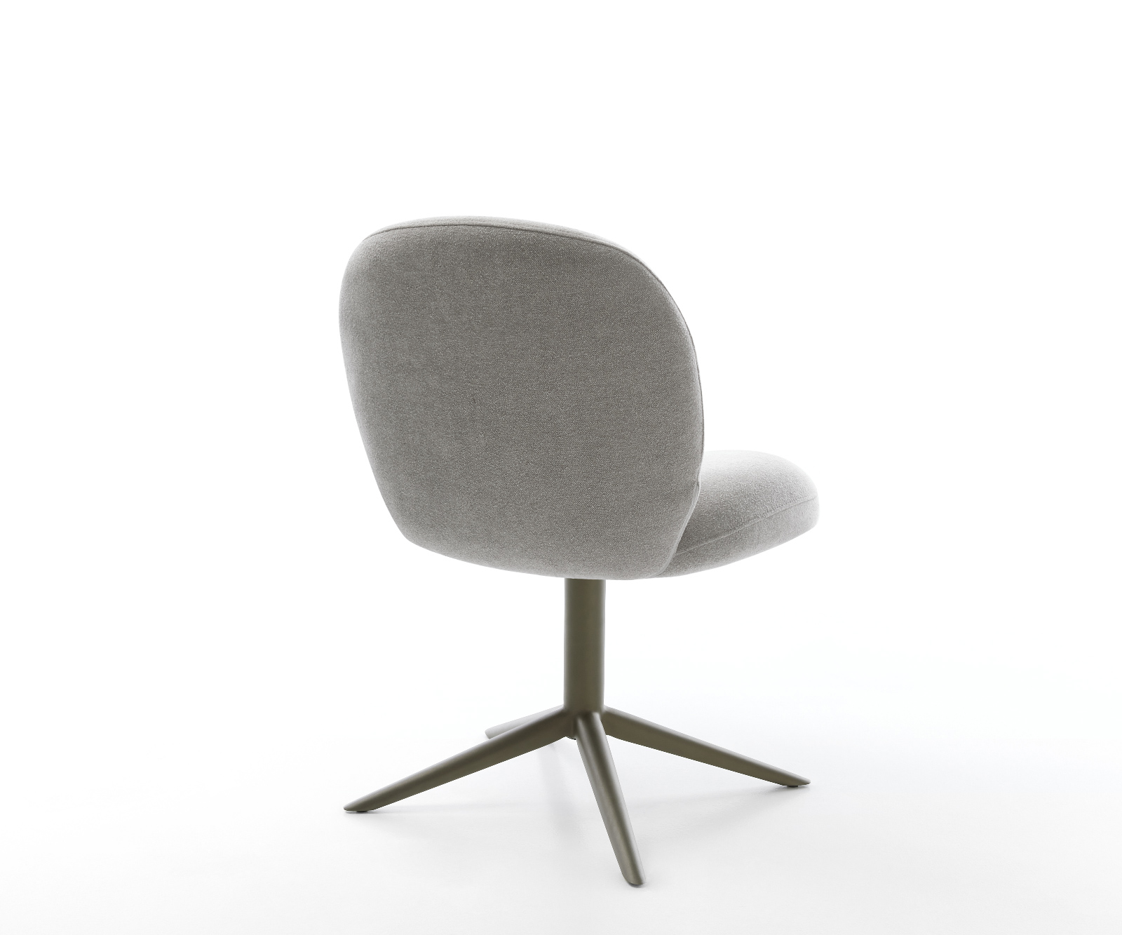 Jídelní židle Nube-Flex potah ze strukturované látky měkký šedý podnož kříž titanová barva 360° otočný houpací funkce taštičkové pružiny - Obrázek 5