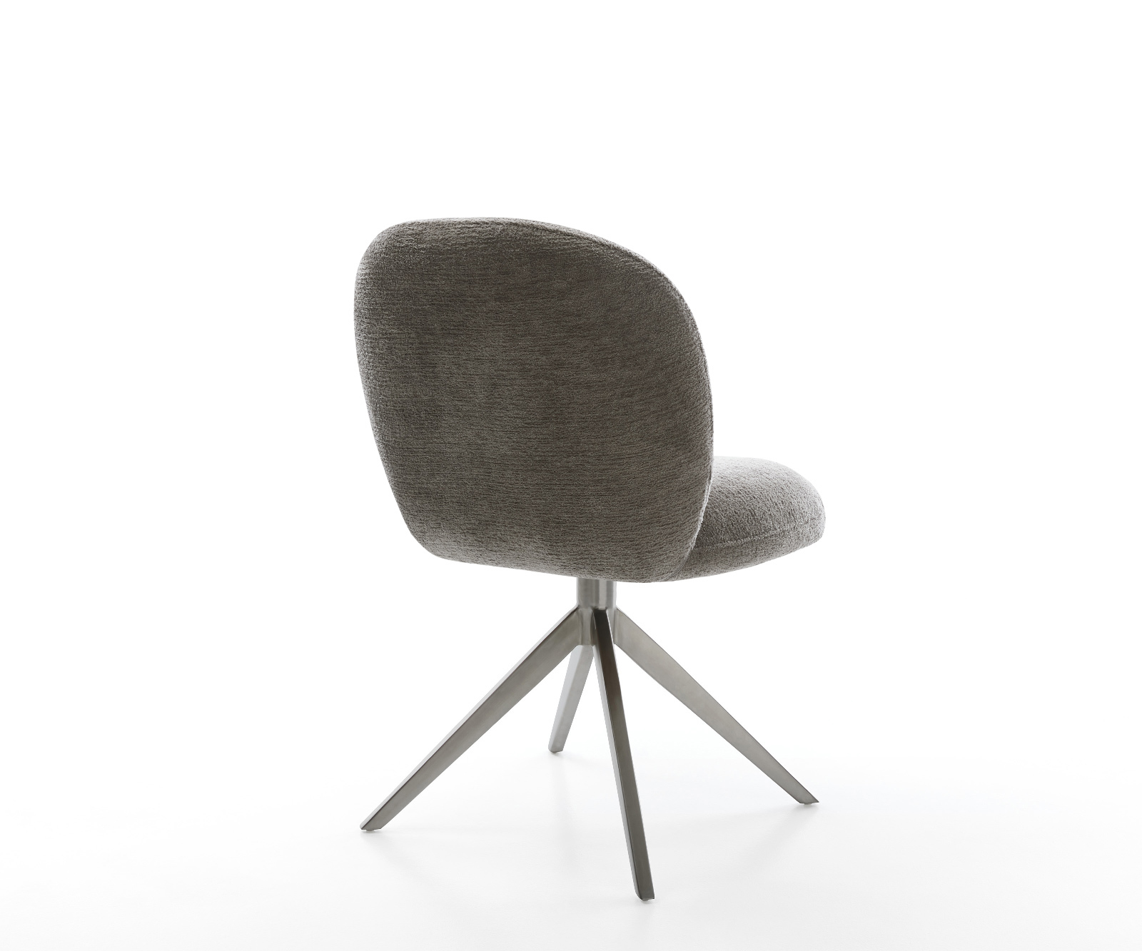 Jídelní židle Nube-Flex bouclé měkký tmavě béžová křížová podnož široká grafitová 360° otočná houpací funkce taštičkové pružiny - Obrázek 5