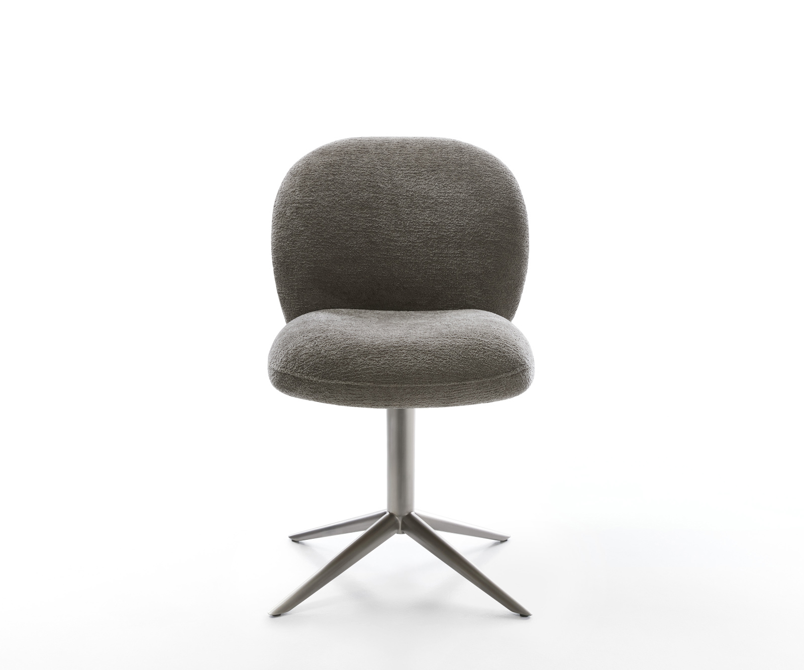 Jídelní židle Nube-Flex bouclé měkký tmavě béžová křížová podnož grafit 360° otočný houpací funkce taštičkové pružiny - Obrázek 2