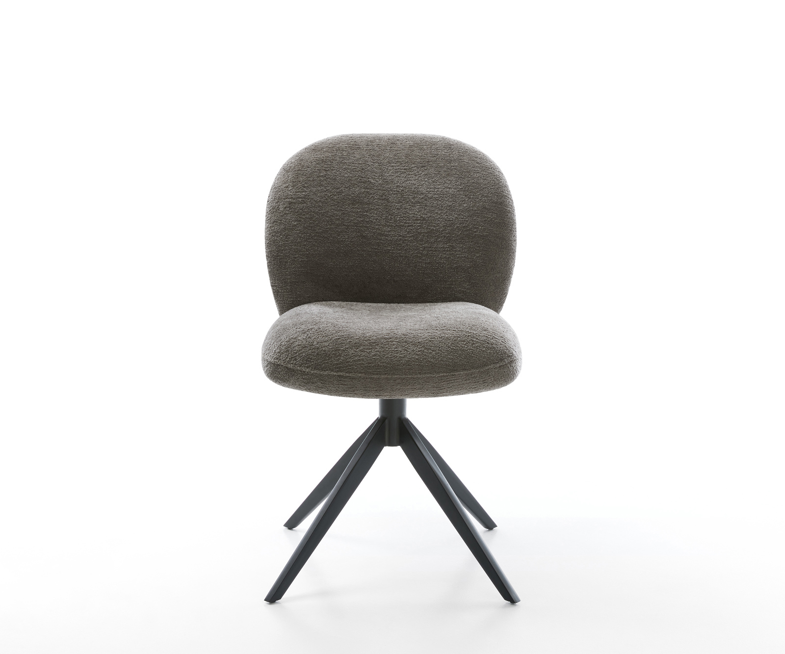 Jídelní židle Nube-Flex bouclé měkký tmavě béžová křížová podnož široká černá 360° otočný houpací funkce taštičkové pružiny - Obrázek 2