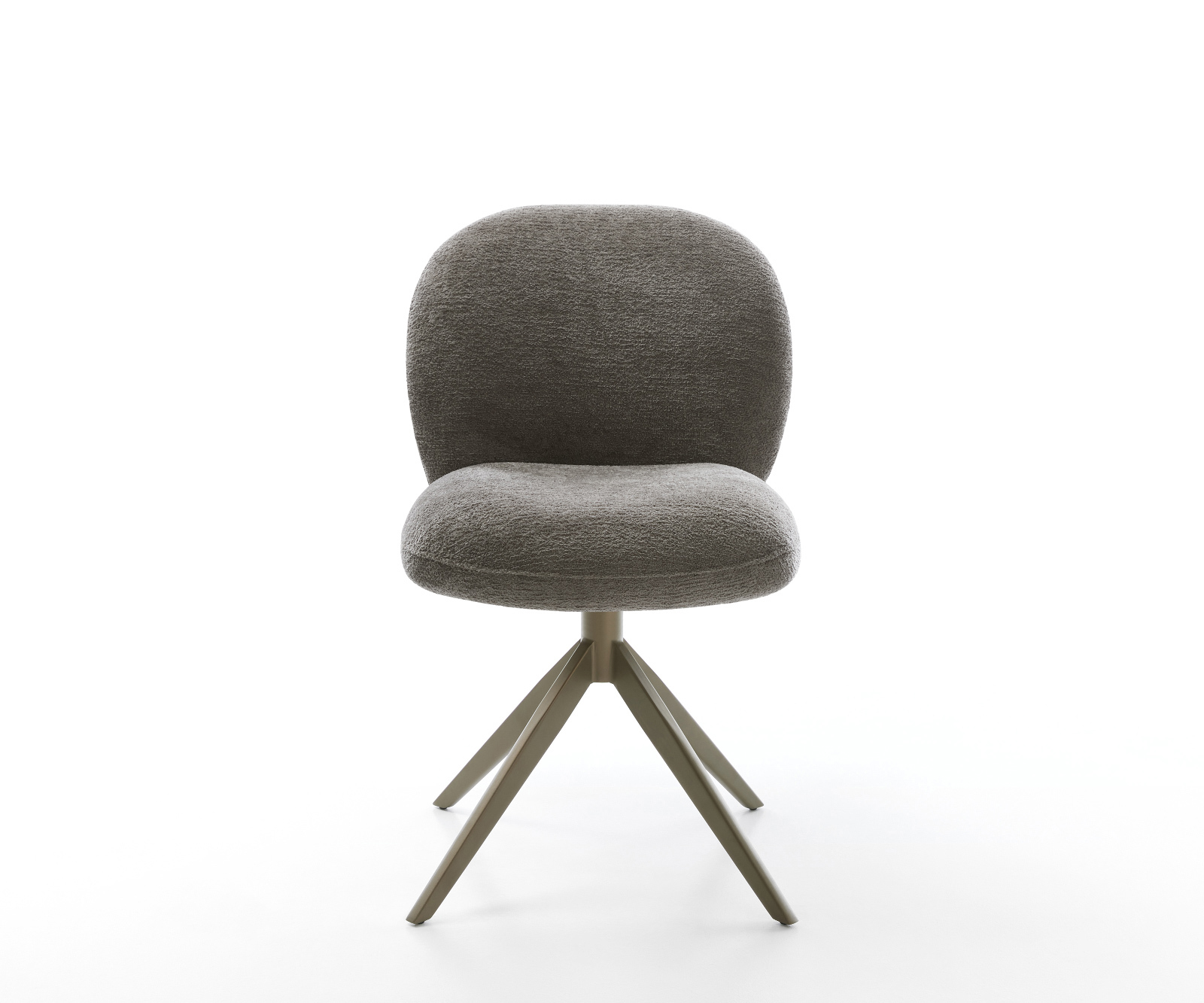 Jídelní židle Nube-Flex bouclé měkký tmavě béžová křížová podnož široká titanová barva 360° otočný houpací funkce taštičkové pružiny - Obrázek 2