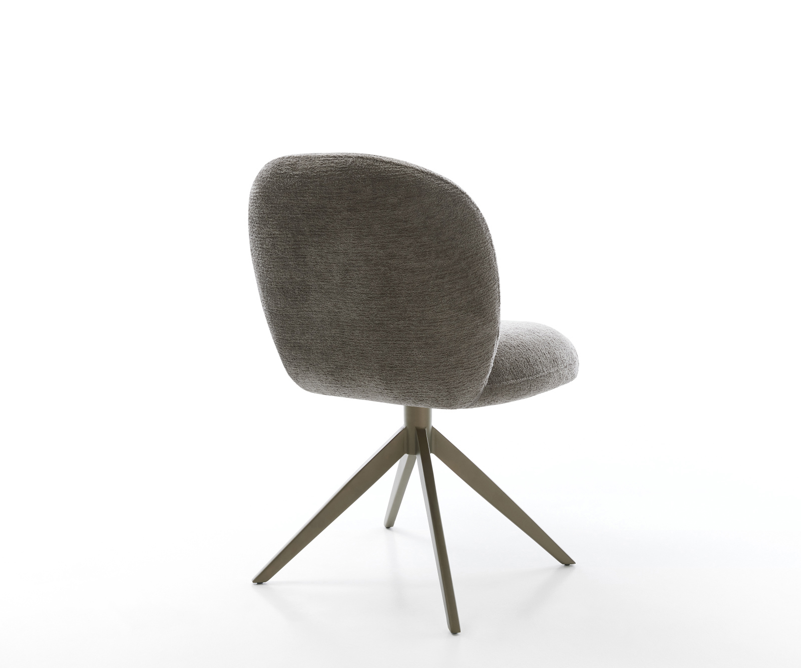 Jídelní židle Nube-Flex bouclé měkký tmavě béžová křížová podnož široká titanová barva 360° otočný houpací funkce taštičkové pružiny - Obrázek 5