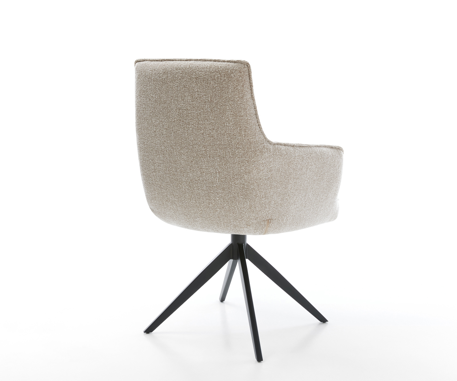 Jídelní židle Heira-Flex s područkami látka Měkký béžová křížová podnož široká černá 360° otočný houpací funkce taštičkové pružiny - Obrázek 5