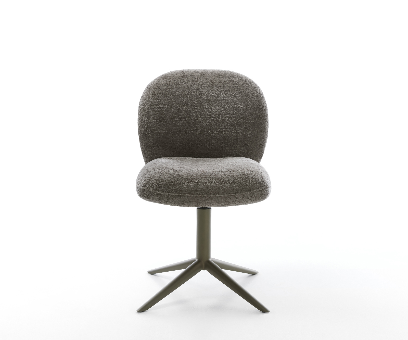 Jídelní židle Nube-Flex bouclé měkký tmavě béžová křížová podnož titanová barva 360° otočný houpací funkce taštičkové pružiny - Obrázek 2