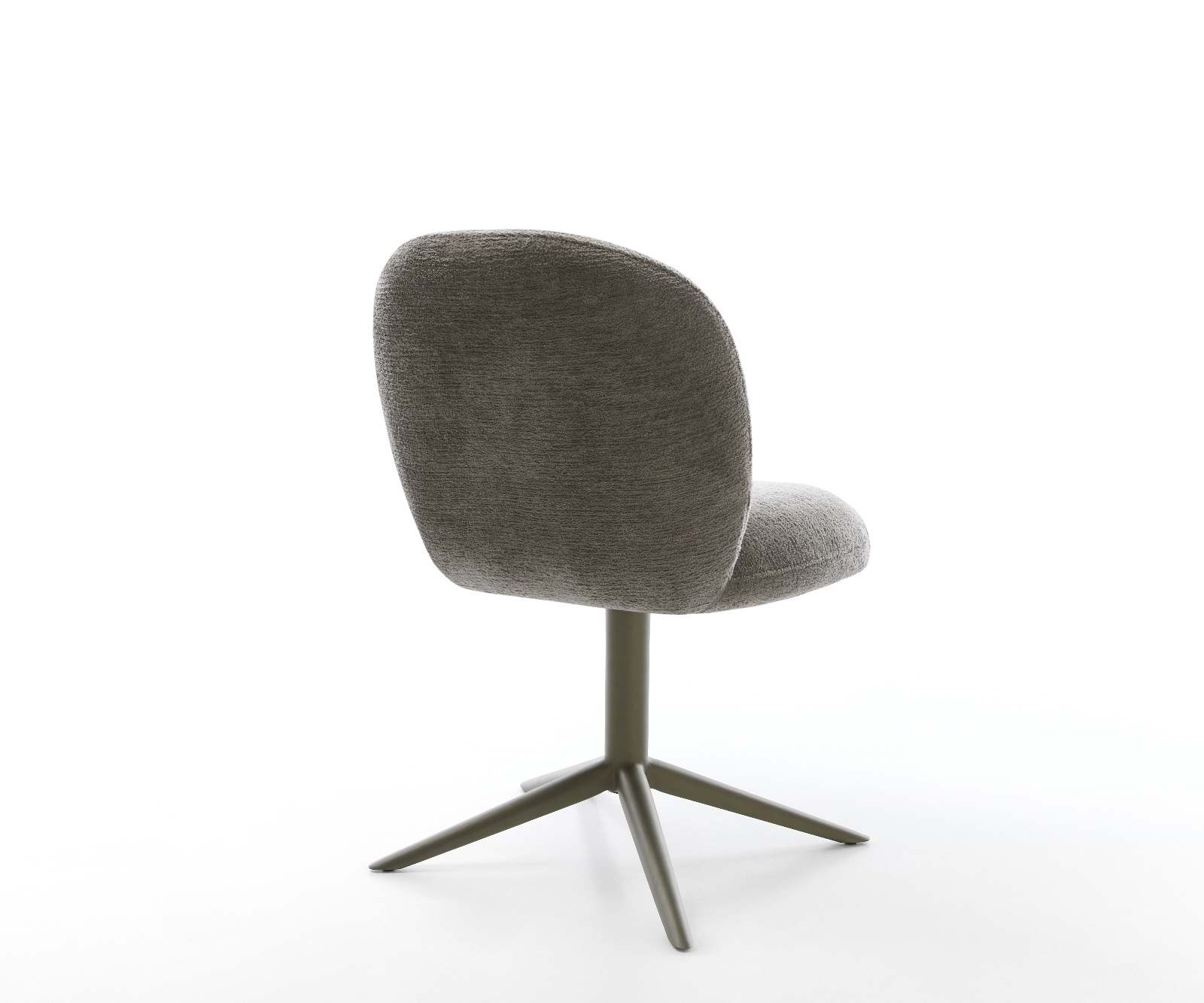 Jídelní židle Nube-Flex bouclé měkký tmavě béžová křížová podnož titanová barva 360° otočný houpací funkce taštičkové pružiny - Obrázek 5