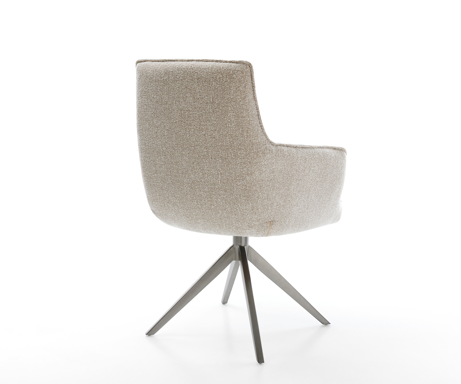 Jídelní židle Heira-Flex s područkami látka Měkký béžová křížová podnož široká grafitová 360° otočná houpací funkce taštičkové pružiny - Obrázek 5