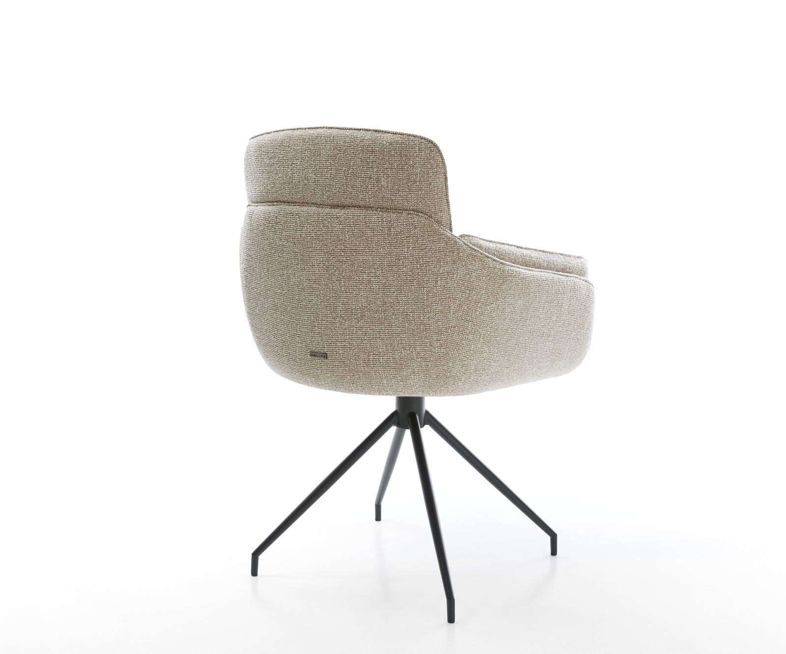 Jídelní židle Luan-Flex s područkami látka Měkký béžová křížová podnož zúžená černá - Obrázek 5