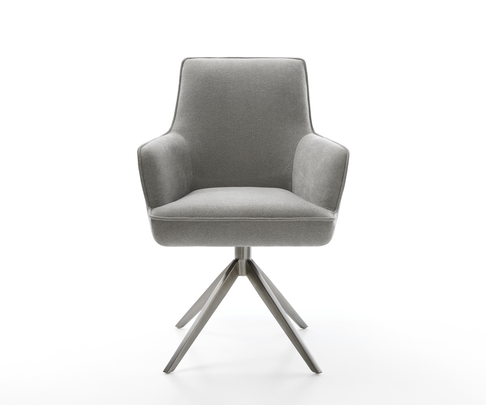 Jídelní židle Heira-Flex s područkami potahová látka Měkký šedá křížová podnož široká grafitová 360° otočná houpací funkce taštičkové pružiny - Obrázek 2