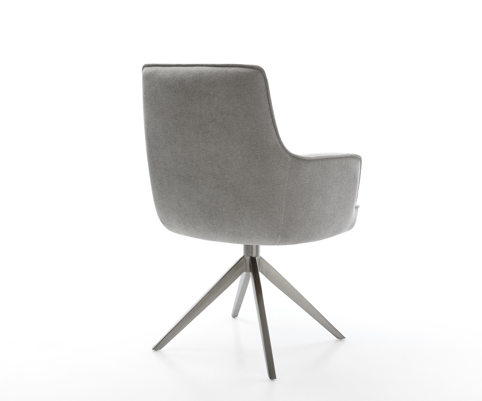 Jídelní židle Heira-Flex s područkami potahová látka Měkký šedá křížová podnož široká grafitová 360° otočná houpací funkce taštičkové pružiny - Obrázek 5