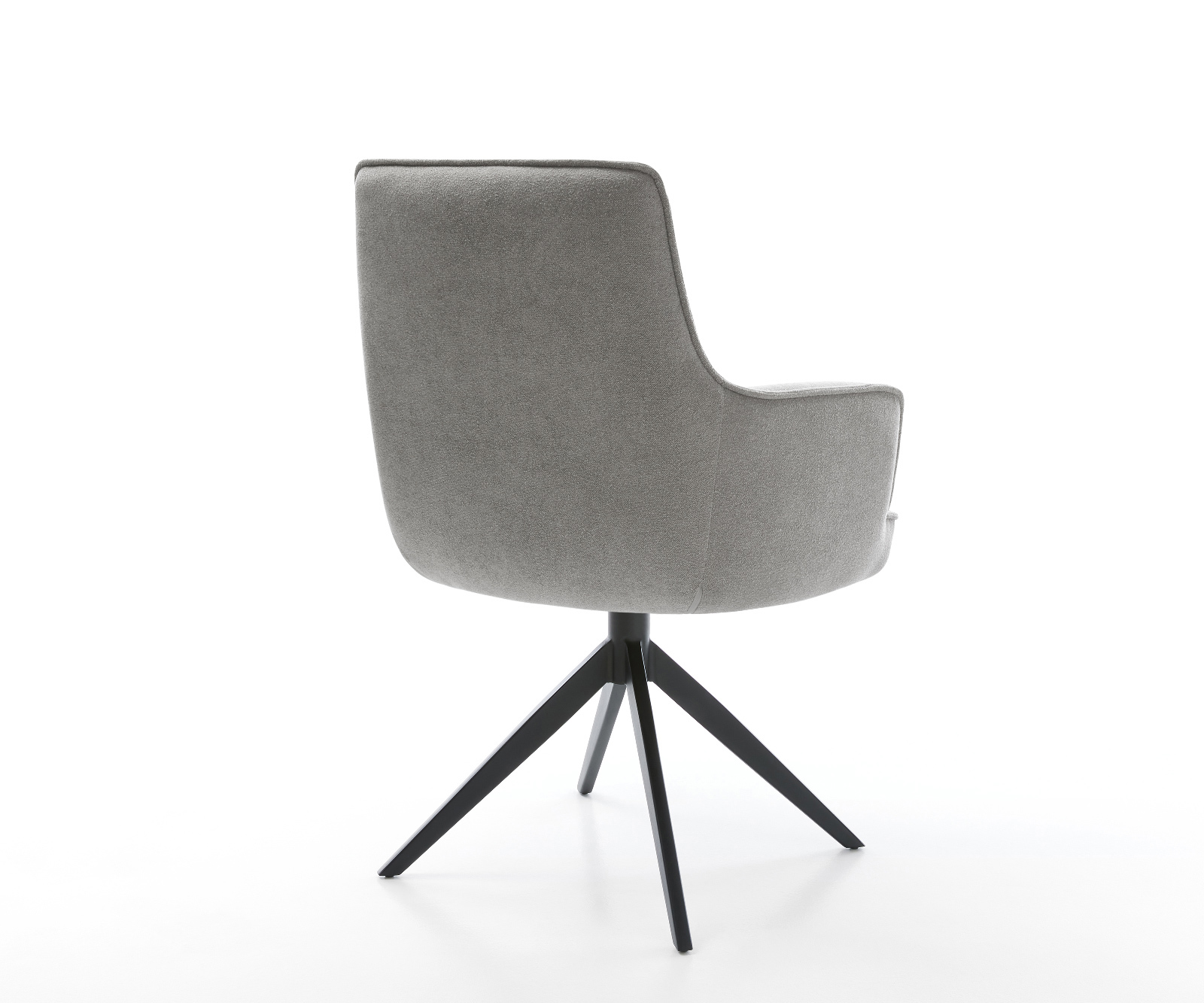 Jídelní židle Heira-Flex s područkami potahová látka Měkký šedá křížová podnož široká černá 360° otočný houpací funkce taštičkové pružiny - Obrázek 5