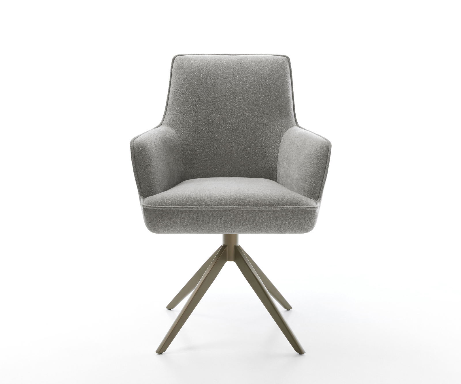 Jídelní židle Heira-Flex s područkami potahová látka Měkký šedá křížová podnož široká Titanová barva 360° otočný houpací funkce taštičkové pružiny - Obrázek 2