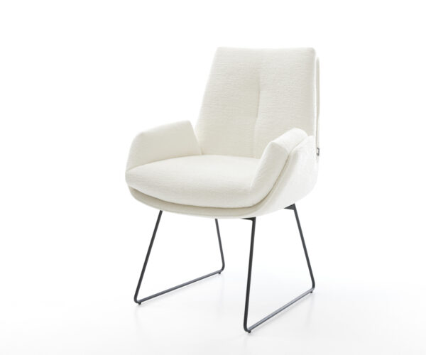 Jídelní židle Clea-Flex bouclé měkký béžová tenká podnož černá