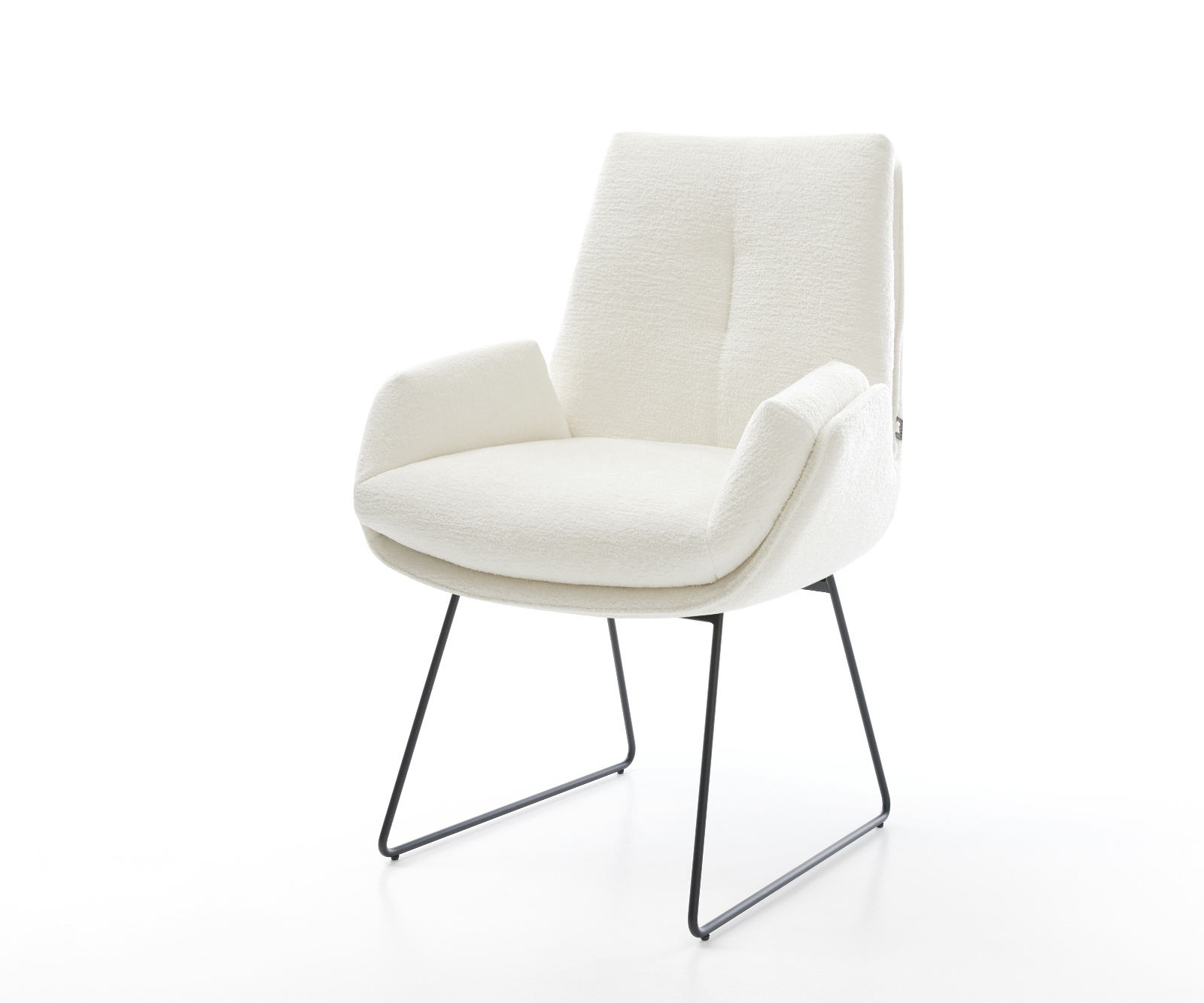 Jídelní židle Clea-Flex bouclé měkký béžová tenká podnož černá