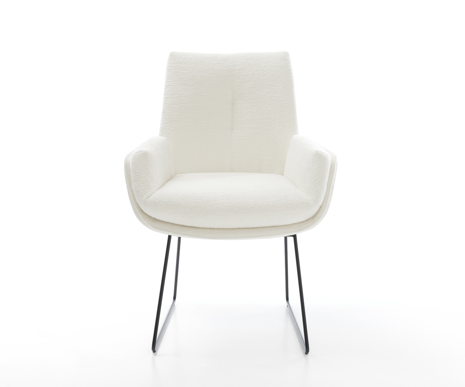 Jídelní židle Clea-Flex bouclé měkký béžová tenká podnož černá - Obrázek 2