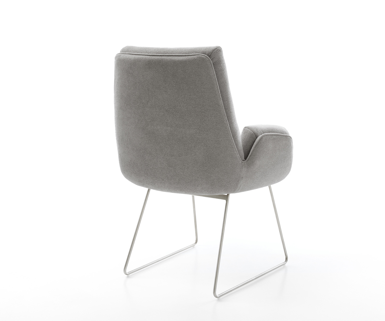 Jídelní židle Clea-Flex tkanina Měkký šedá tenká podnož nerezová ocel - Obrázek 5