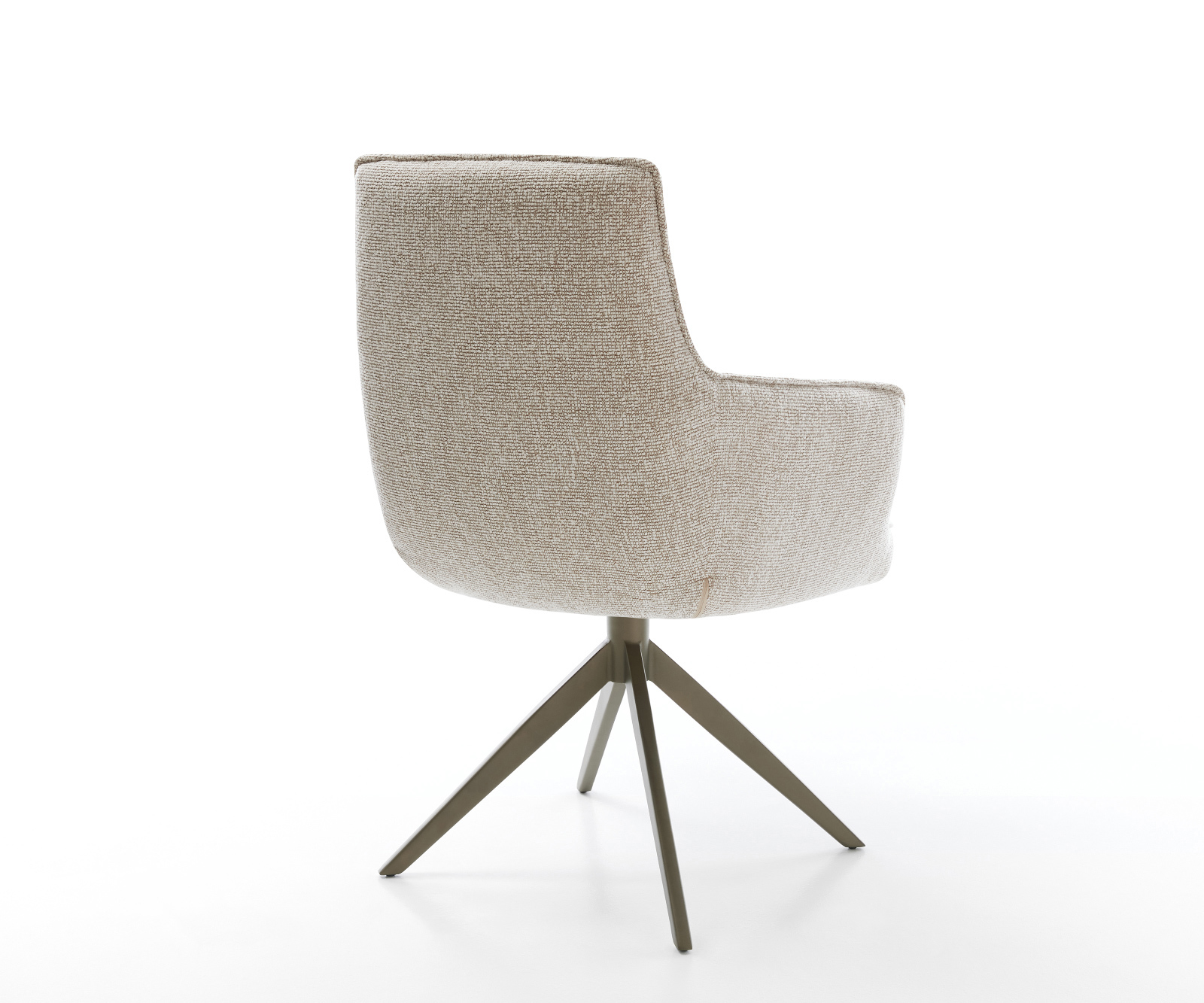 Jídelní židle Heira-Flex s područkami tkanina Měkký béžová široká křížová podnož Titanová barva 360° otočný houpací funkce taštičkové pružiny - Obrázek 5