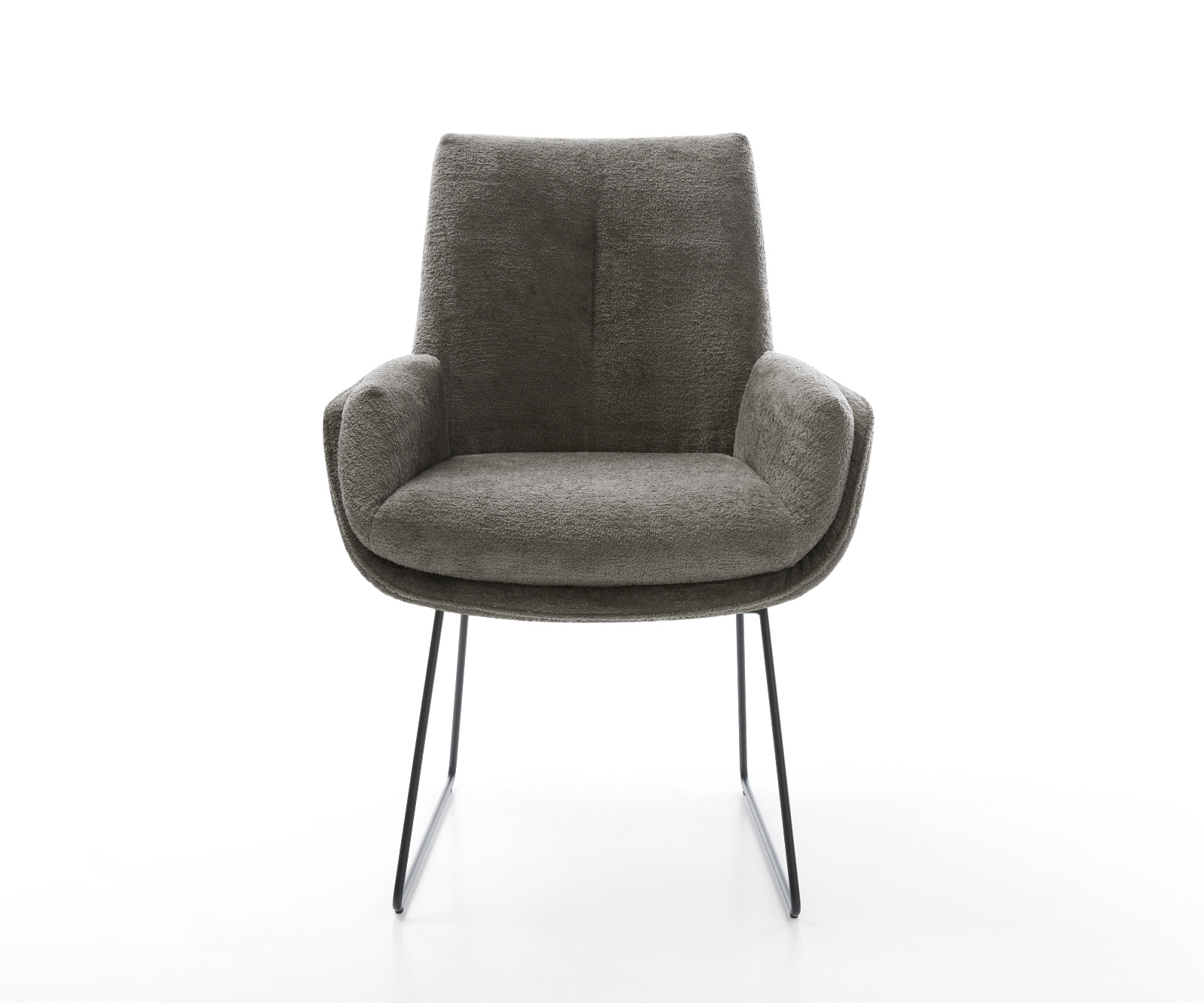 Jídelní židle Clea-Flex bouclé měkký tmavě béžová tenká podnož černá - Obrázek 2