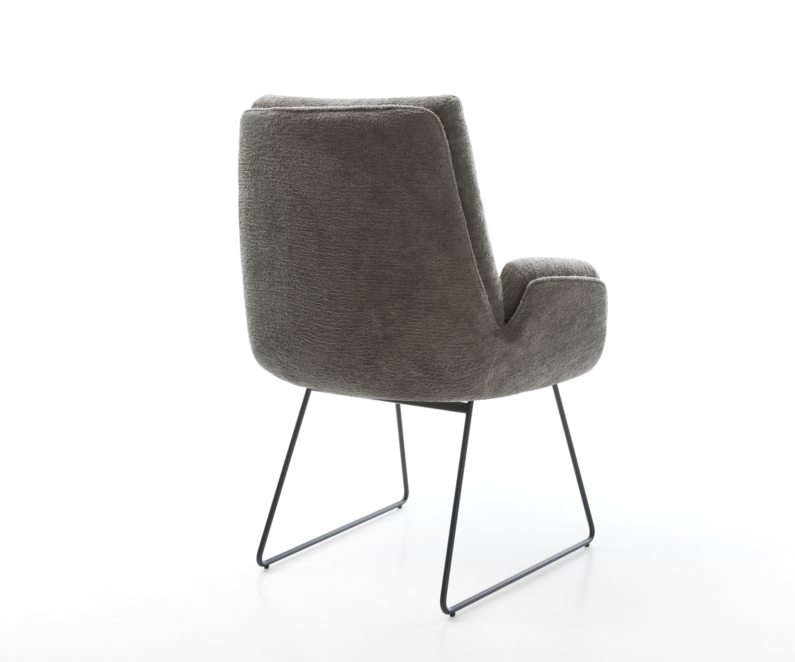 Jídelní židle Clea-Flex bouclé měkký tmavě béžová tenká podnož černá - Obrázek 5