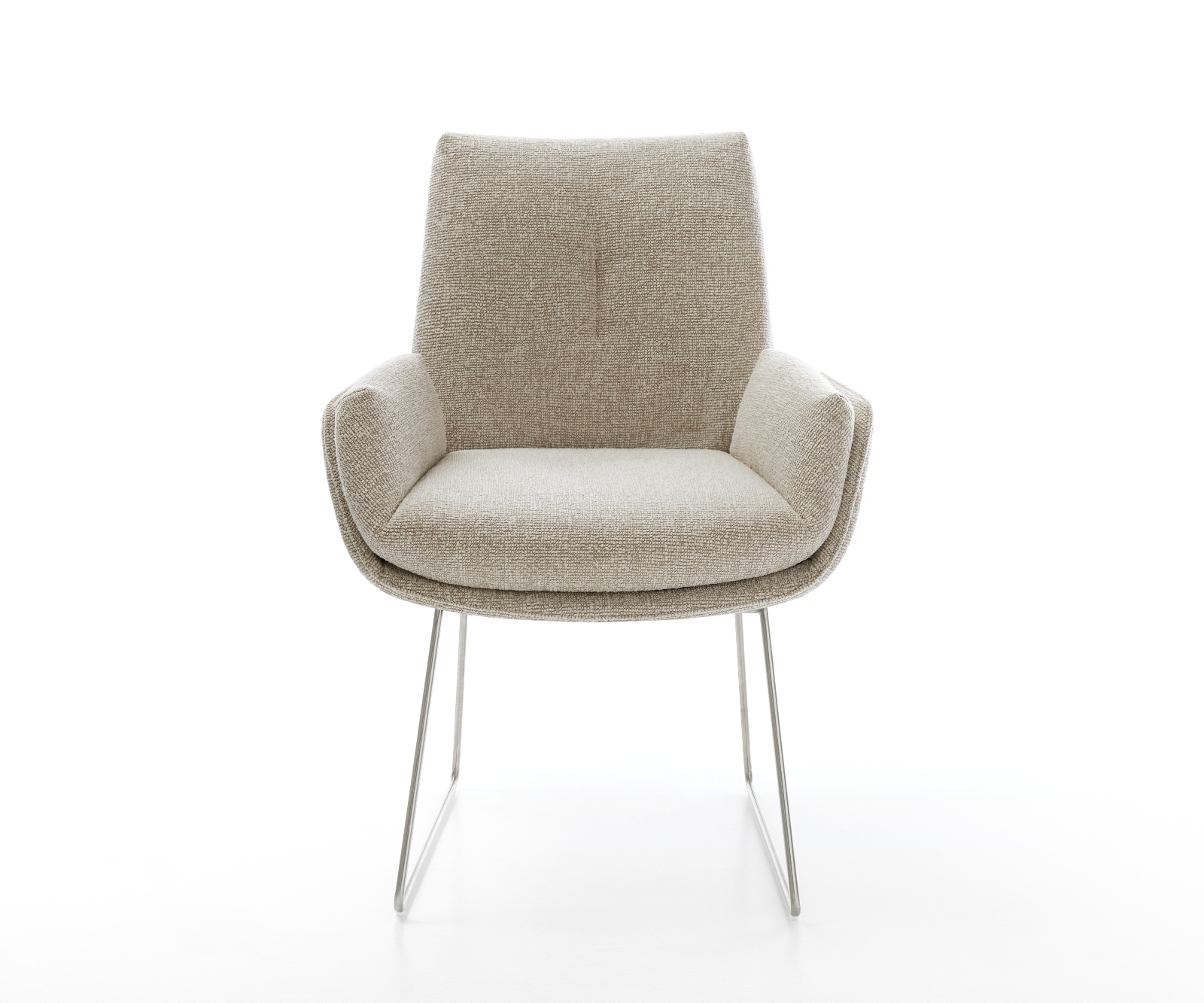 Jídelní židle Clea-Flex látka Měkký béžová tenká podnož nerezová ocel - Obrázek 2