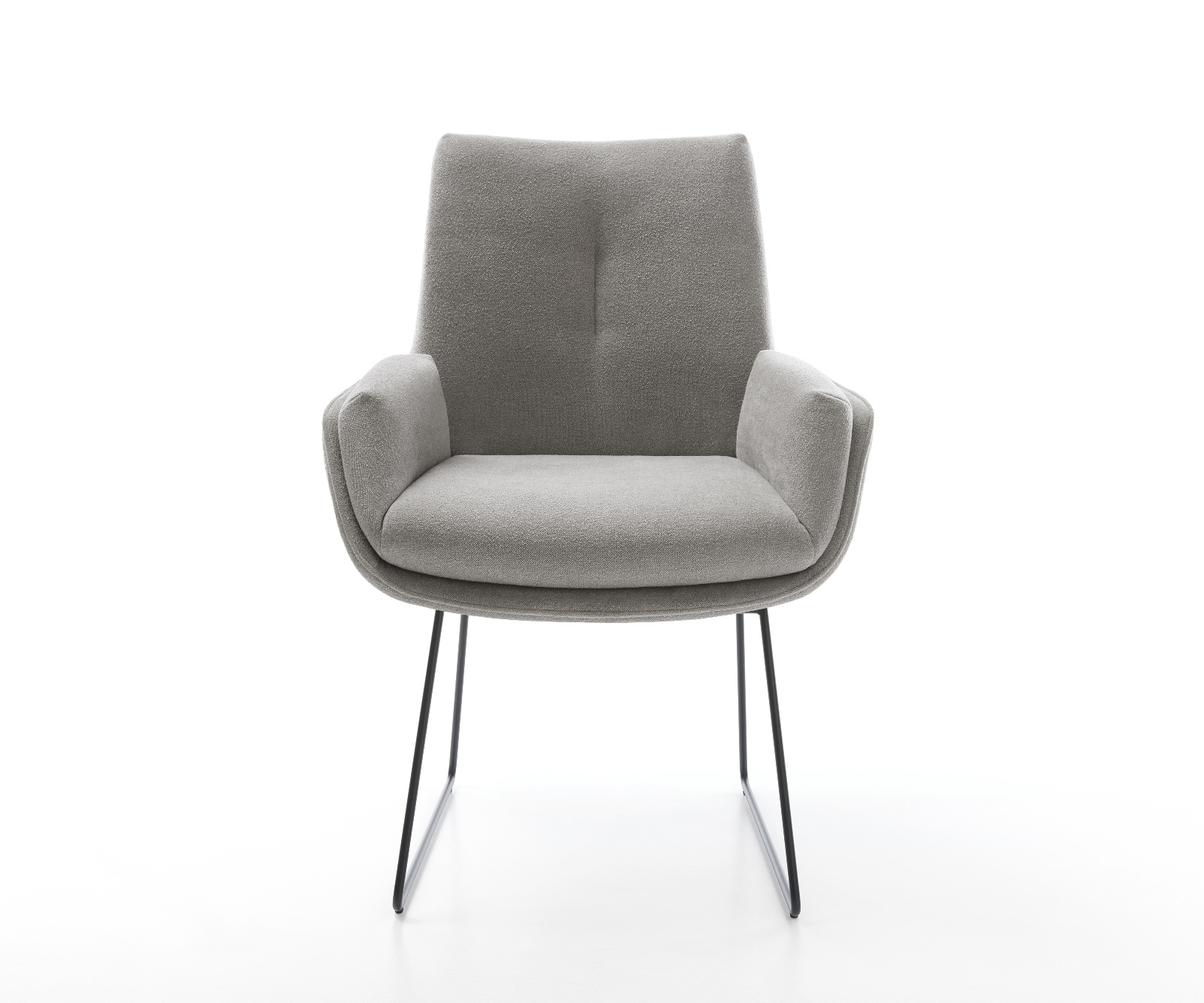 Jídelní židle Clea-Flex strukturovaná látka Měkký šedá tenká podnož černá - Obrázek 2