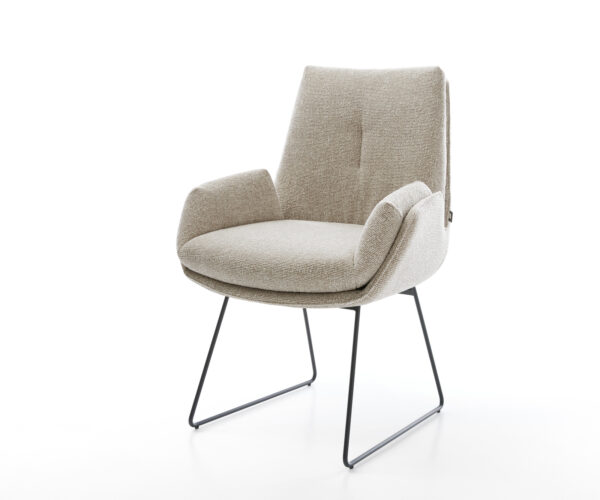 Jídelní židle Clea-Flex látka Měkký béžová tenká podnož černá