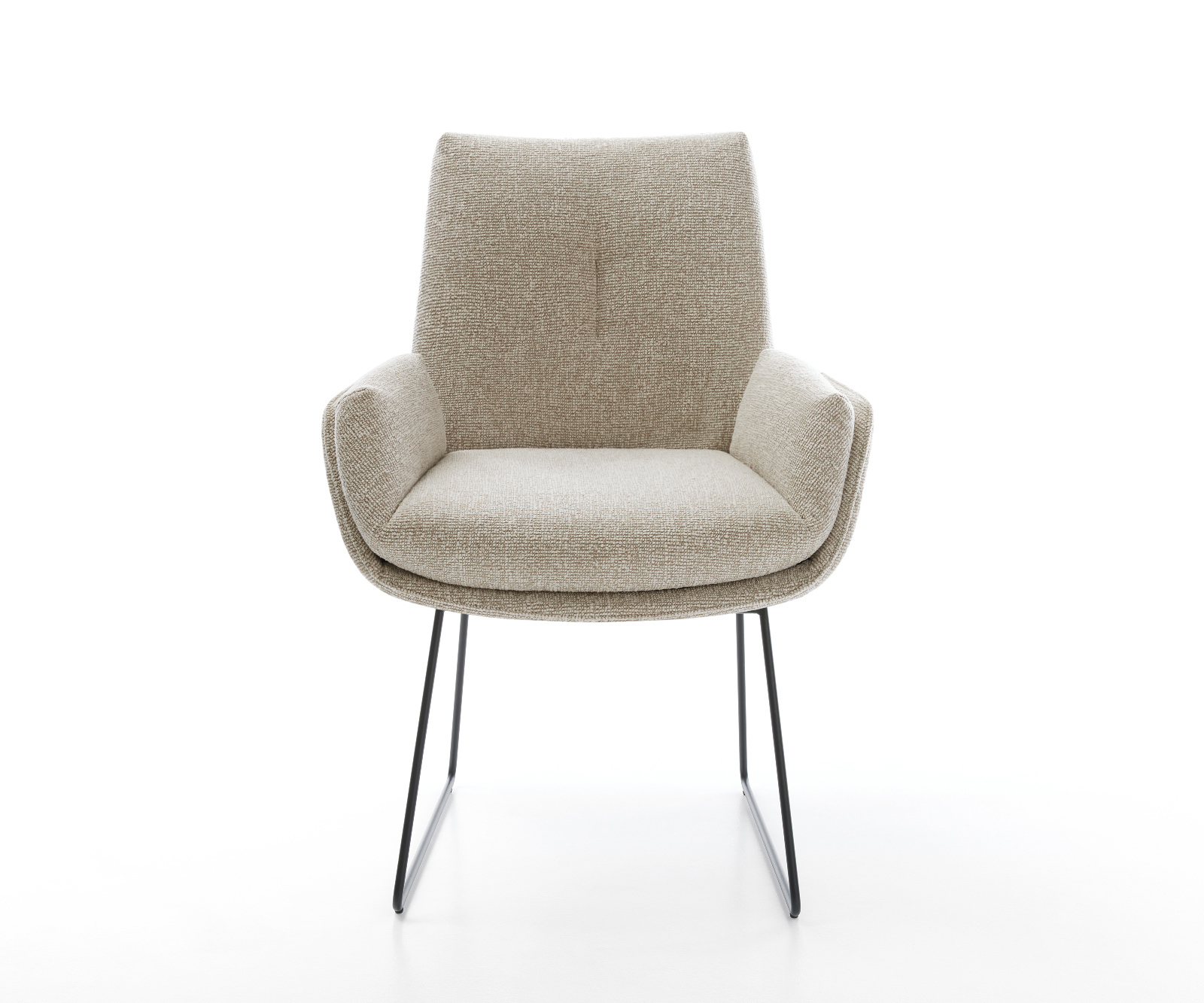 Jídelní židle Clea-Flex látka Měkký béžová tenká podnož černá - Obrázek 2