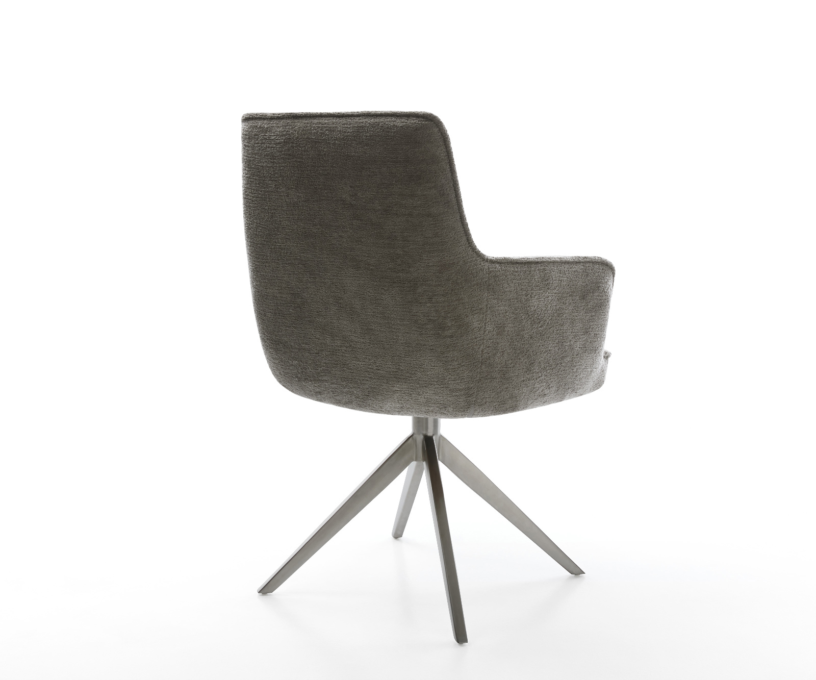 Jídelní židle Heira-Flex s područkami bouclé měkký tmavě béžová křížová podnož široká grafitová 360° otočná houpací funkce taštičkové pružiny - Obrázek 5