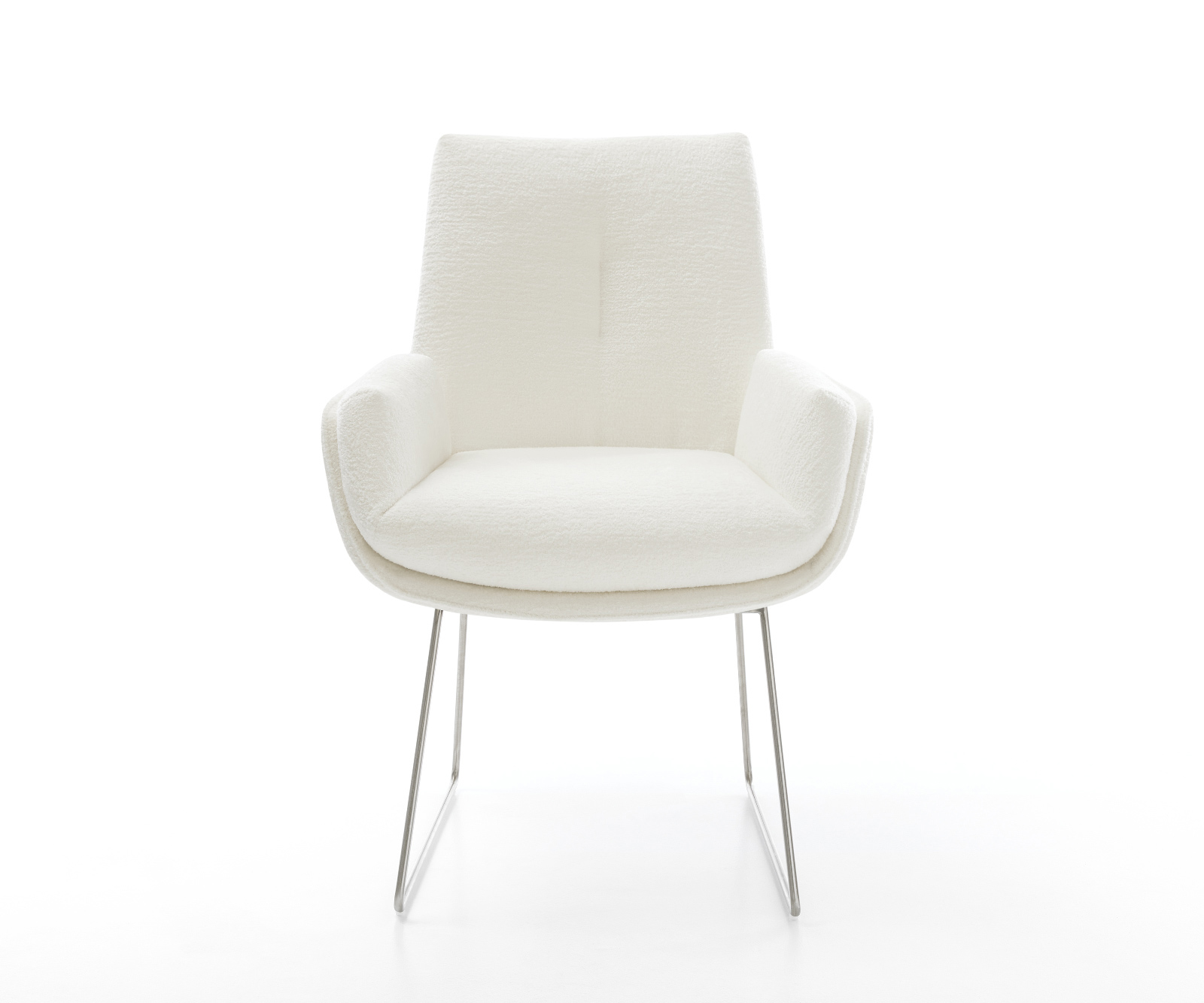 Jídelní židle Clea-Flex bouclé měkký béžová tenká podnož nerezová ocel - Obrázek 2