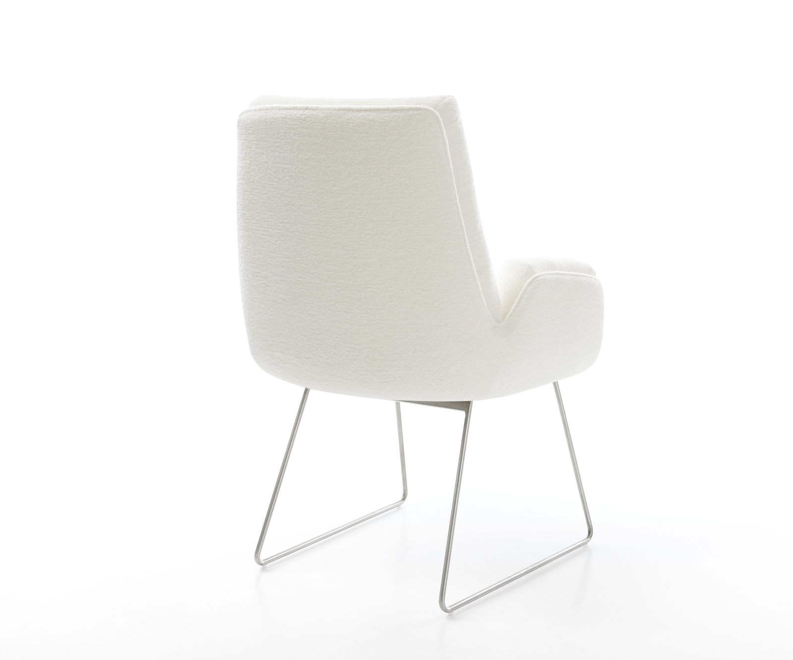 Jídelní židle Clea-Flex bouclé měkký béžová tenká podnož nerezová ocel - Obrázek 5