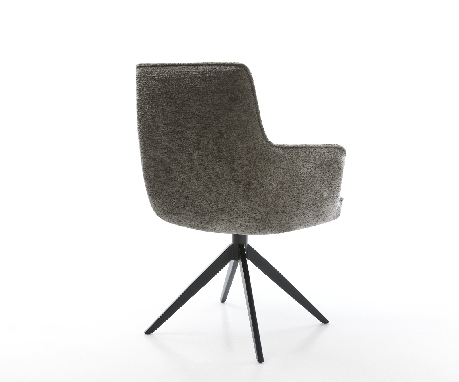 Jídelní židle Heira-Flex s područkami bouclé měkký tmavě béžová křížová podnož široká černá 360° otočný houpací funkce taštičkové pružiny - Obrázek 5