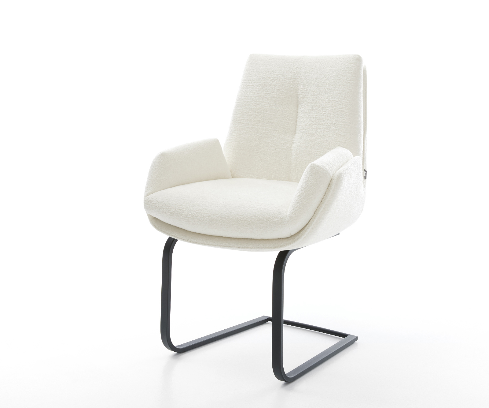 Jídelní židle Clea-Flex bouclé měkký béžová jídelní židle plochá černá