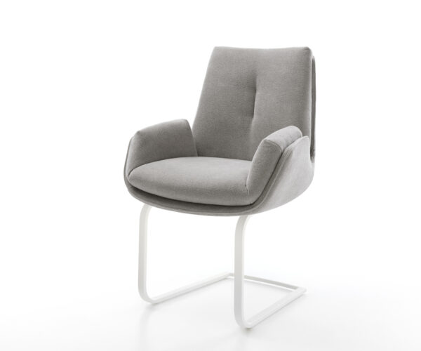 Jídelní židle Clea-Flex látka Měkký šedá jídelní židle plochá bílá