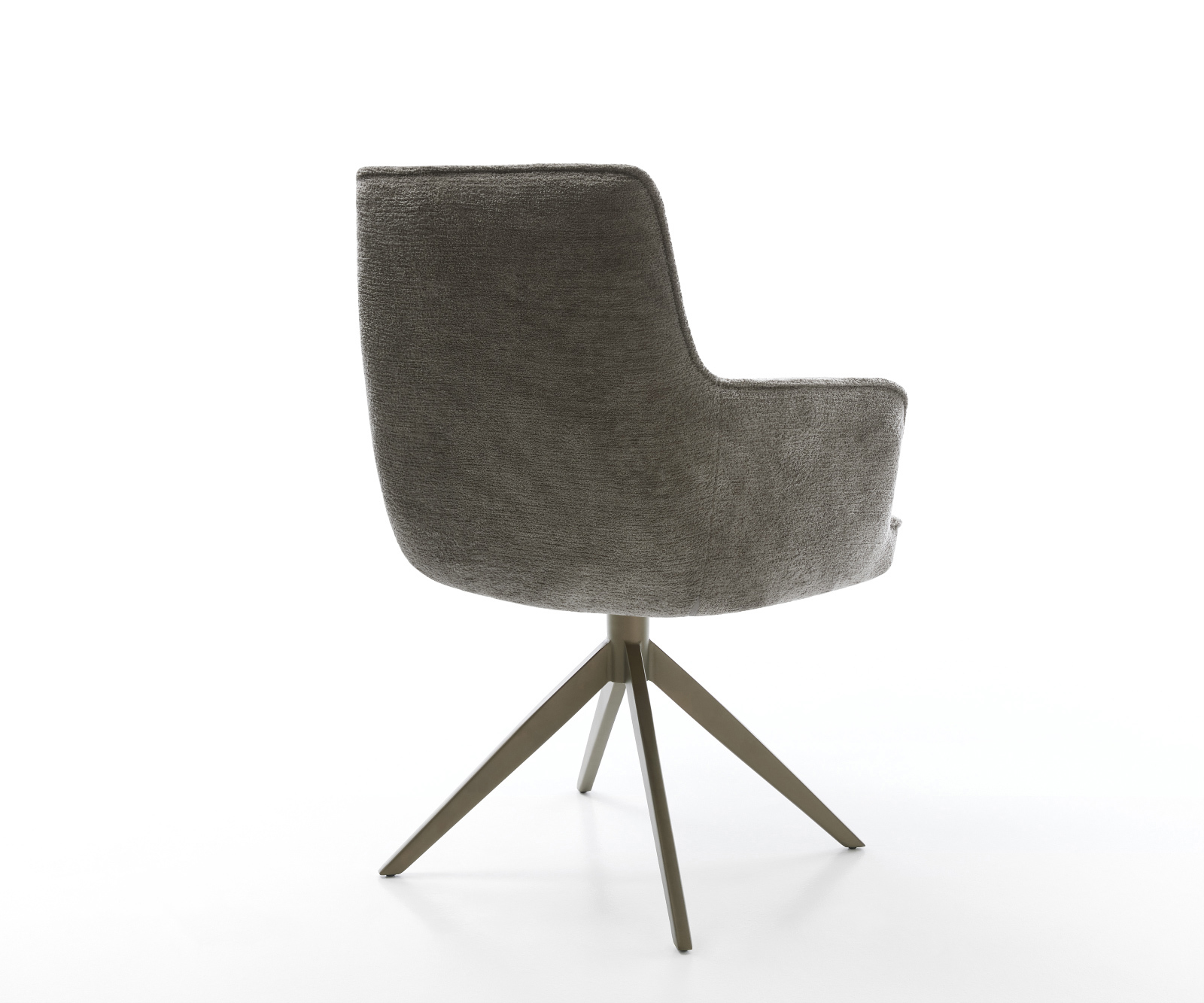 Jídelní židle Heira-Flex s područkami bouclé měkký tmavě béžová křížová podnož široká titanová barva 360° otočný houpací funkce taštičkové pružiny - Obrázek 5