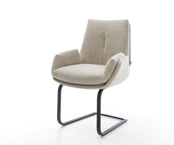 Jídelní židle Clea-Flex látka Měkký béžová jídelní židle plochá černá