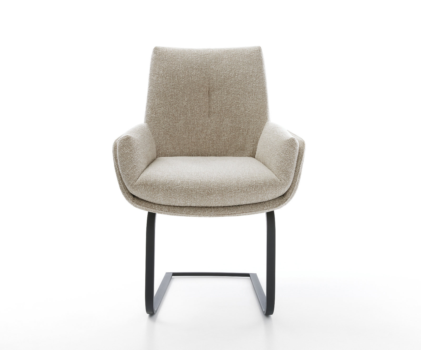 Jídelní židle Clea-Flex látka Měkký béžová jídelní židle plochá černá - Obrázek 2